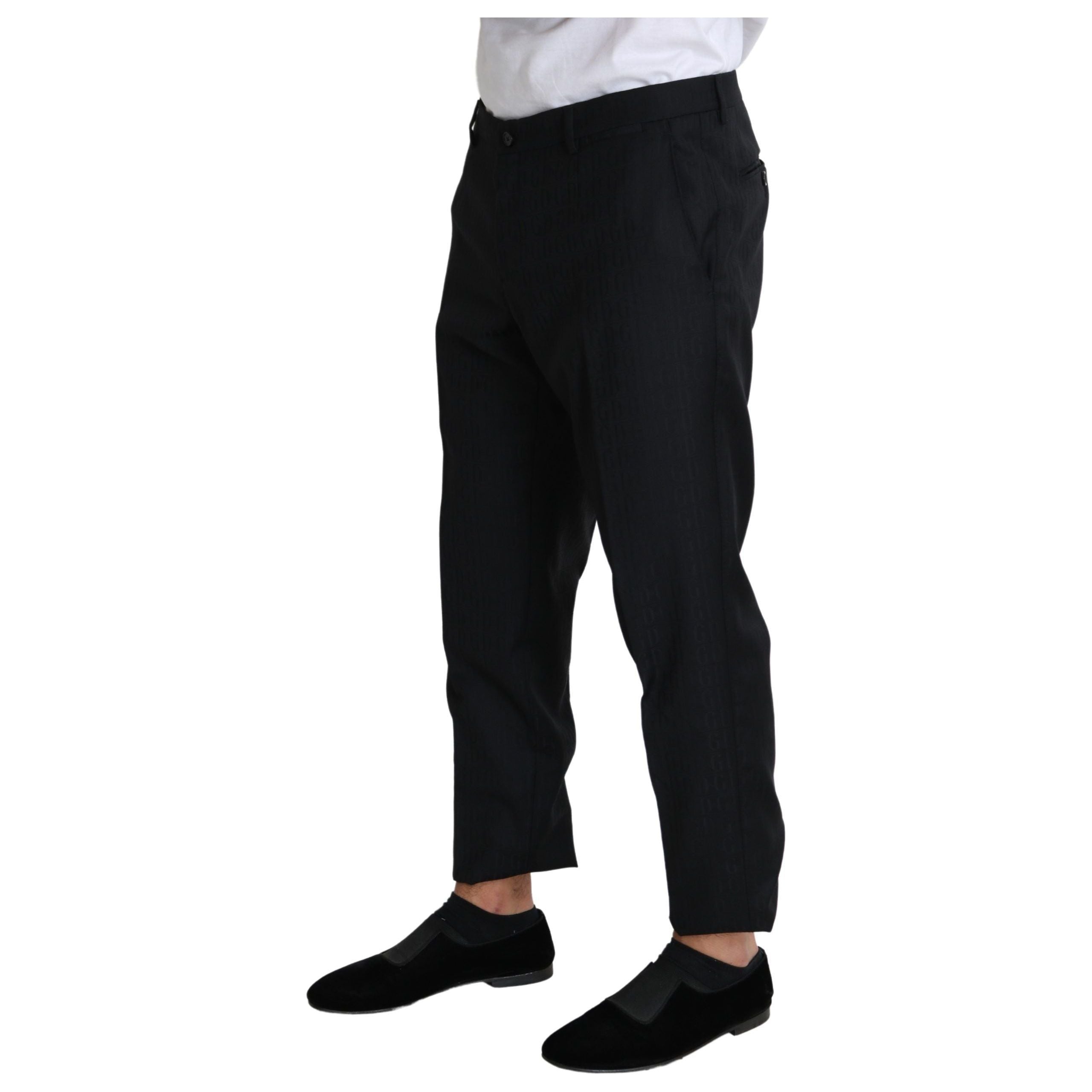 Dolce & Gabbana Black Virgin Wool Cropped Pants