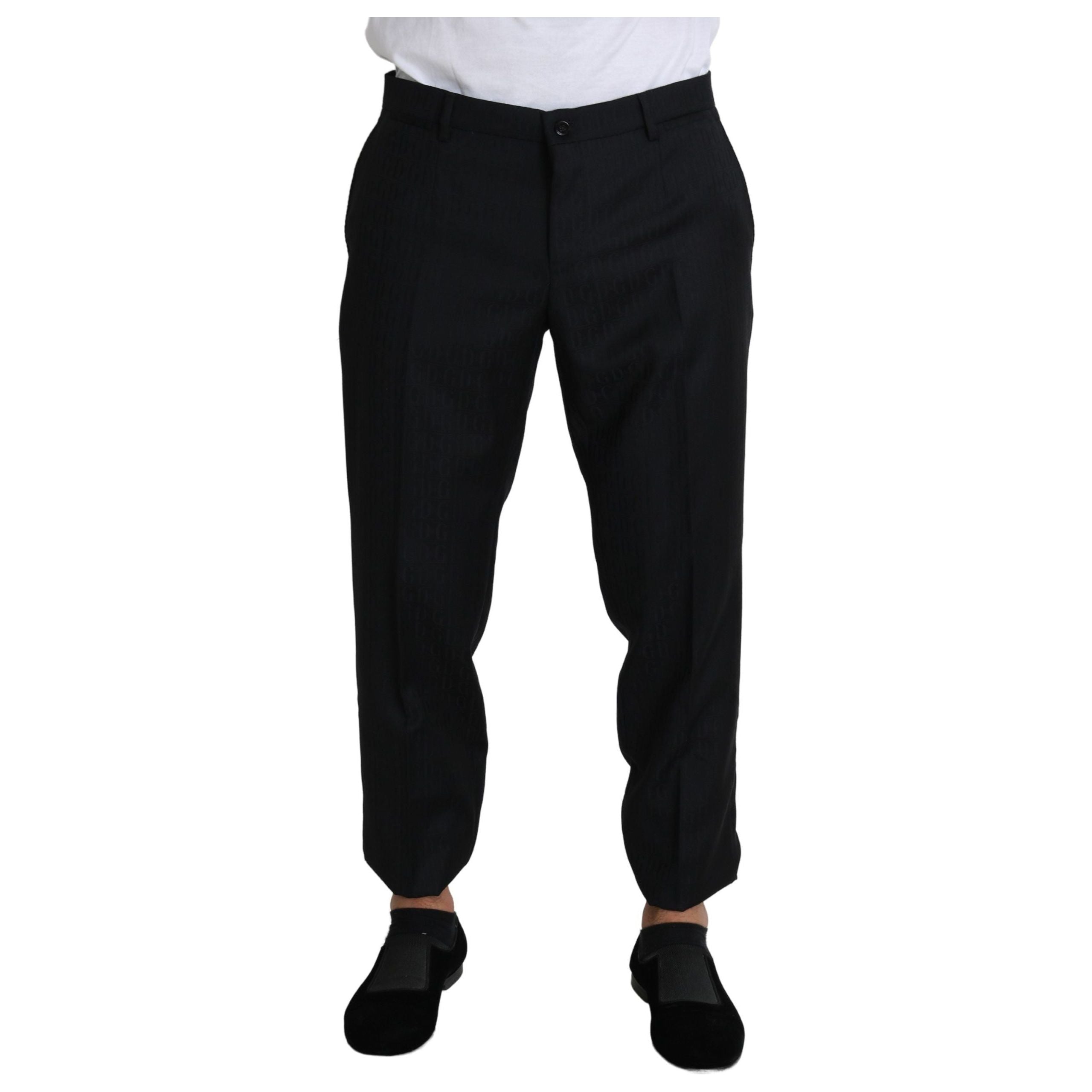 Dolce & Gabbana Black Virgin Wool Cropped Pants