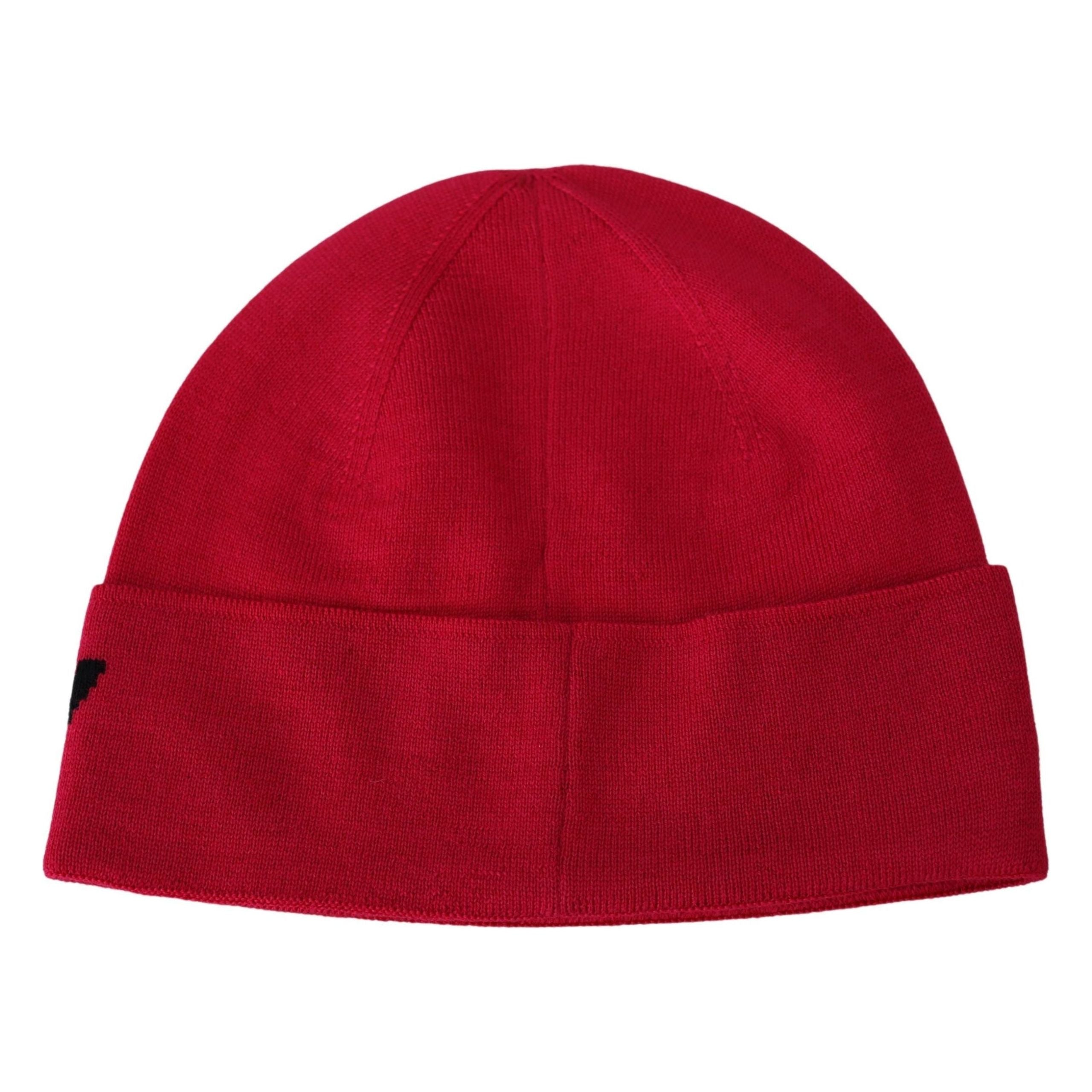 Givenchy Red Pink Wool Beanie with Signature Contrast Logo