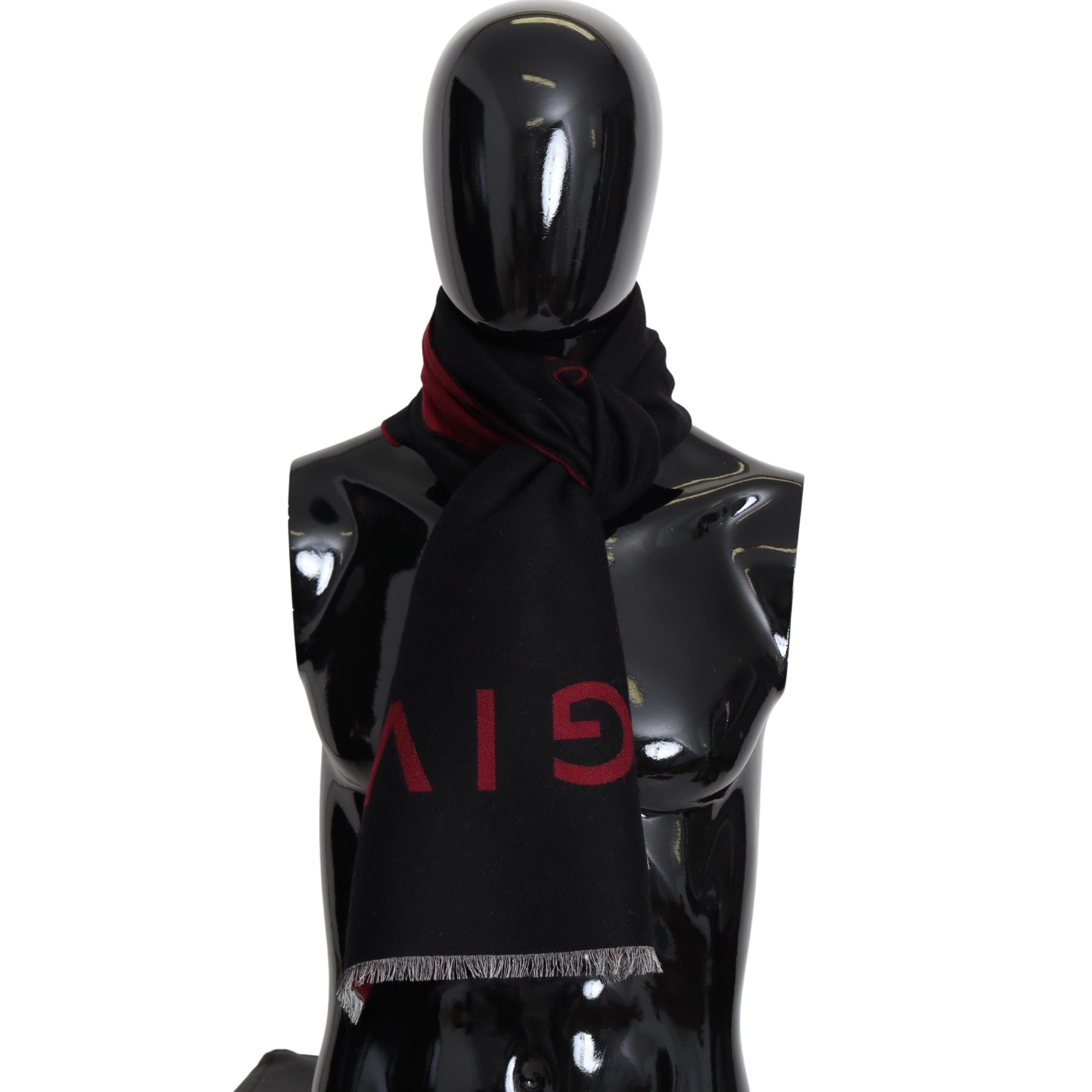Givenchy Grey Wool Silk Blend Scarf for Sophisticated Style