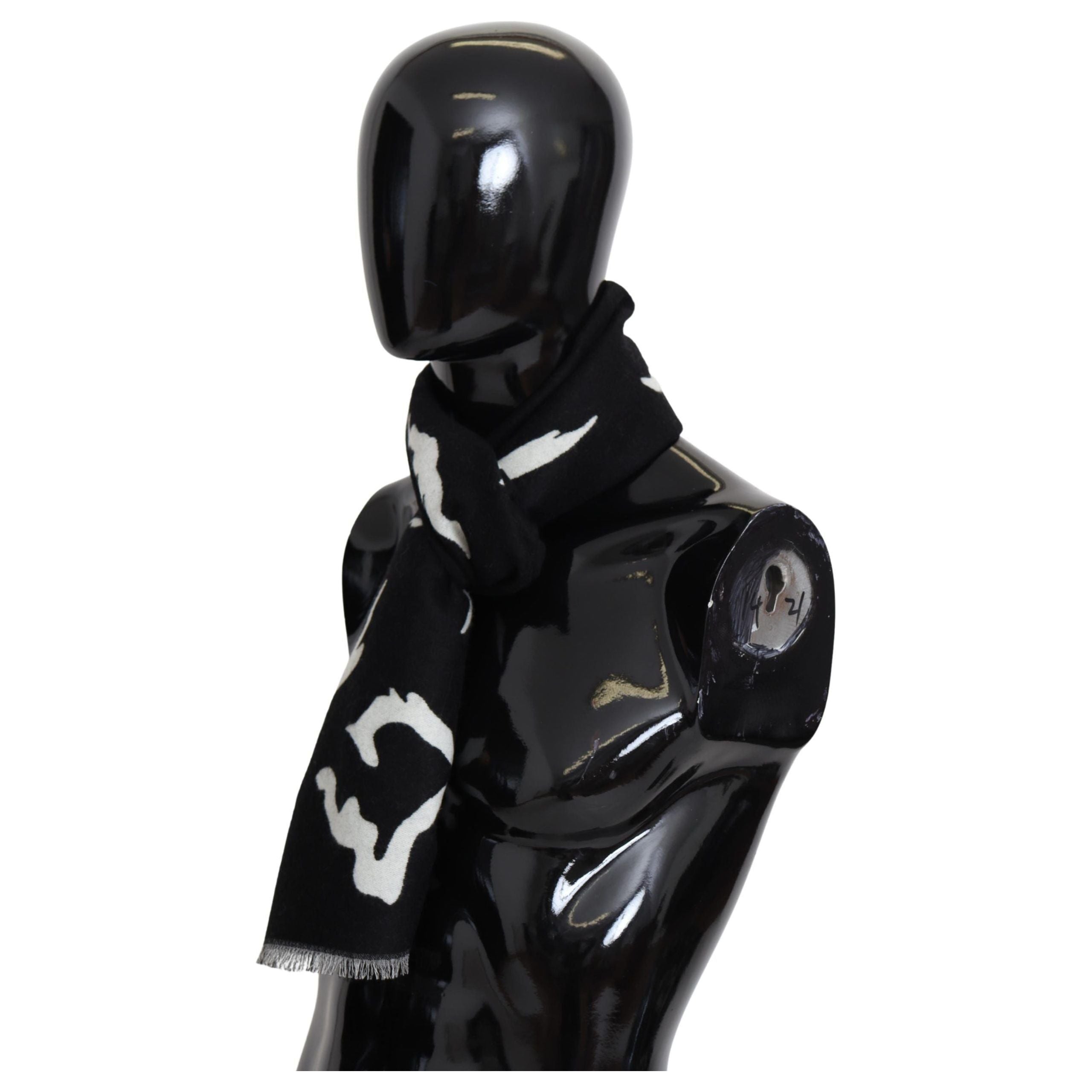 Givenchy Black Wool-Silk Scarf in Elegant Design
