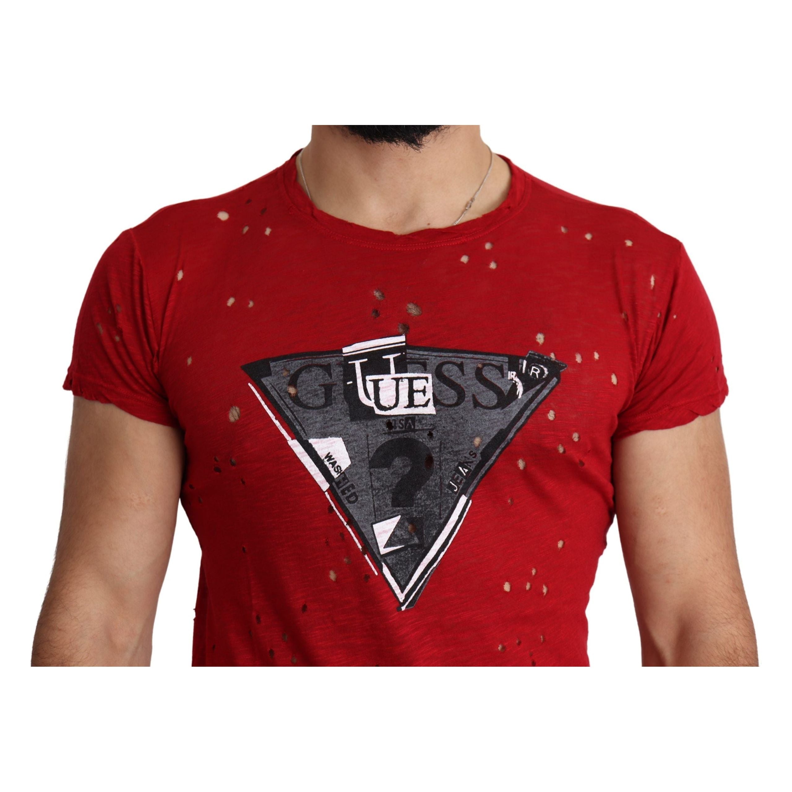Guess Radiant Red Cotton Tee Perfect For Everyday Style