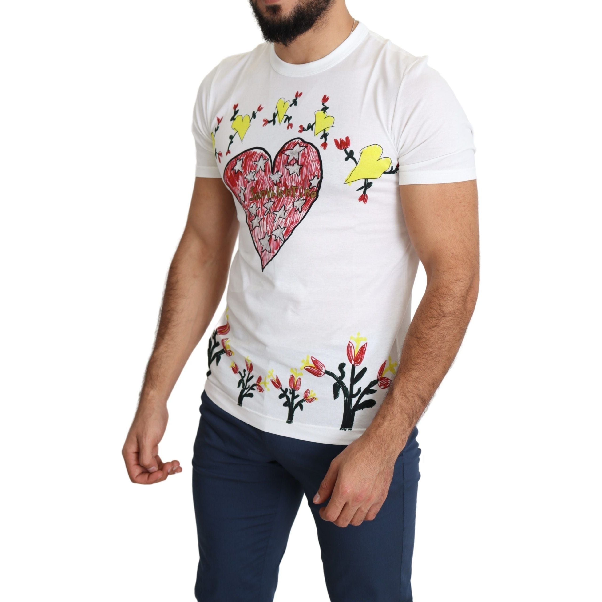 Dolce & Gabbana White Cotton Chic Saint Valentine T-Shirt