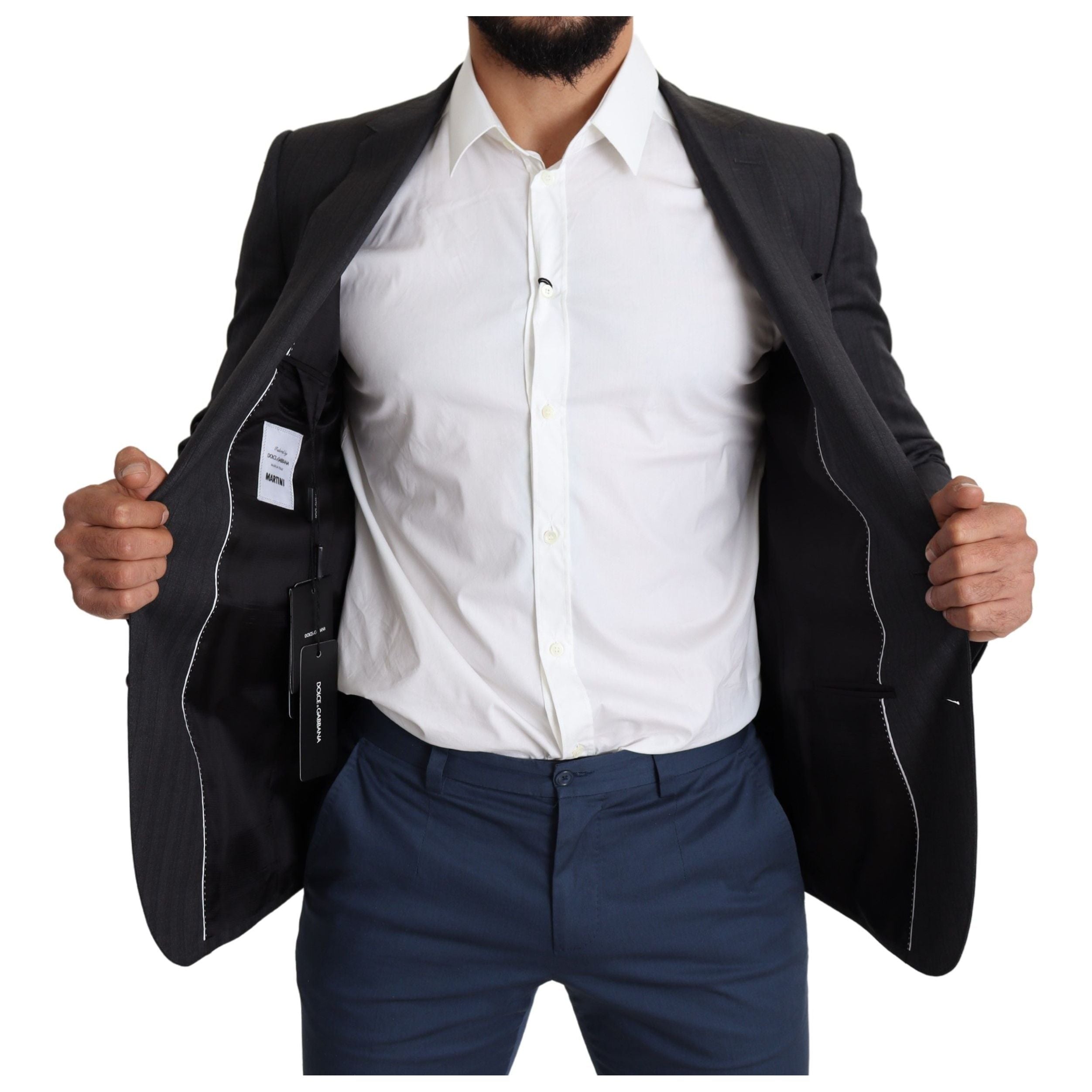 Dolce & Gabbana Black Virgin Wool Martini Blazer