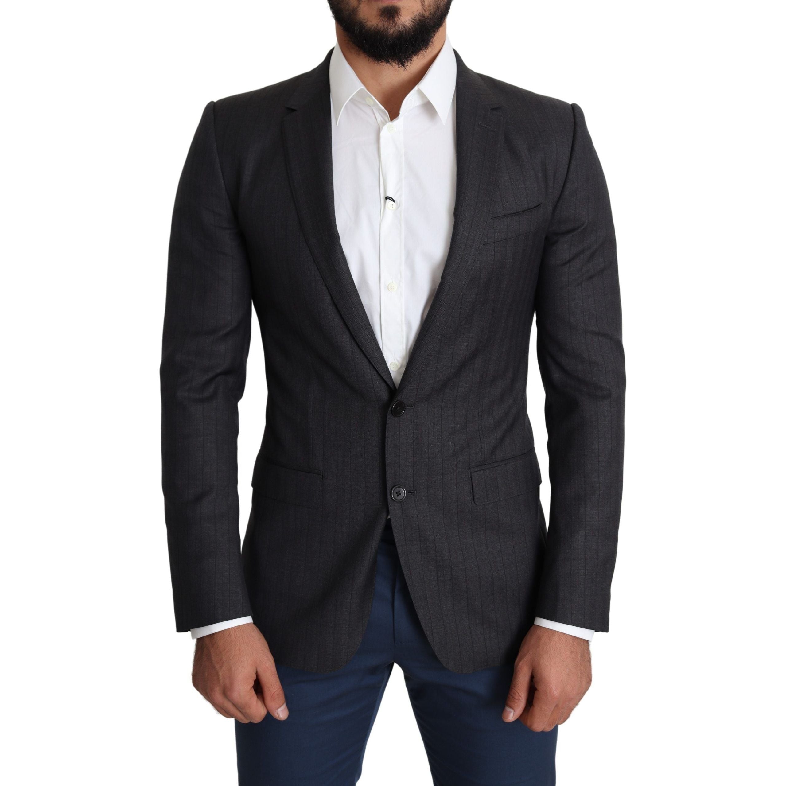 Dolce & Gabbana Black Virgin Wool Martini Blazer