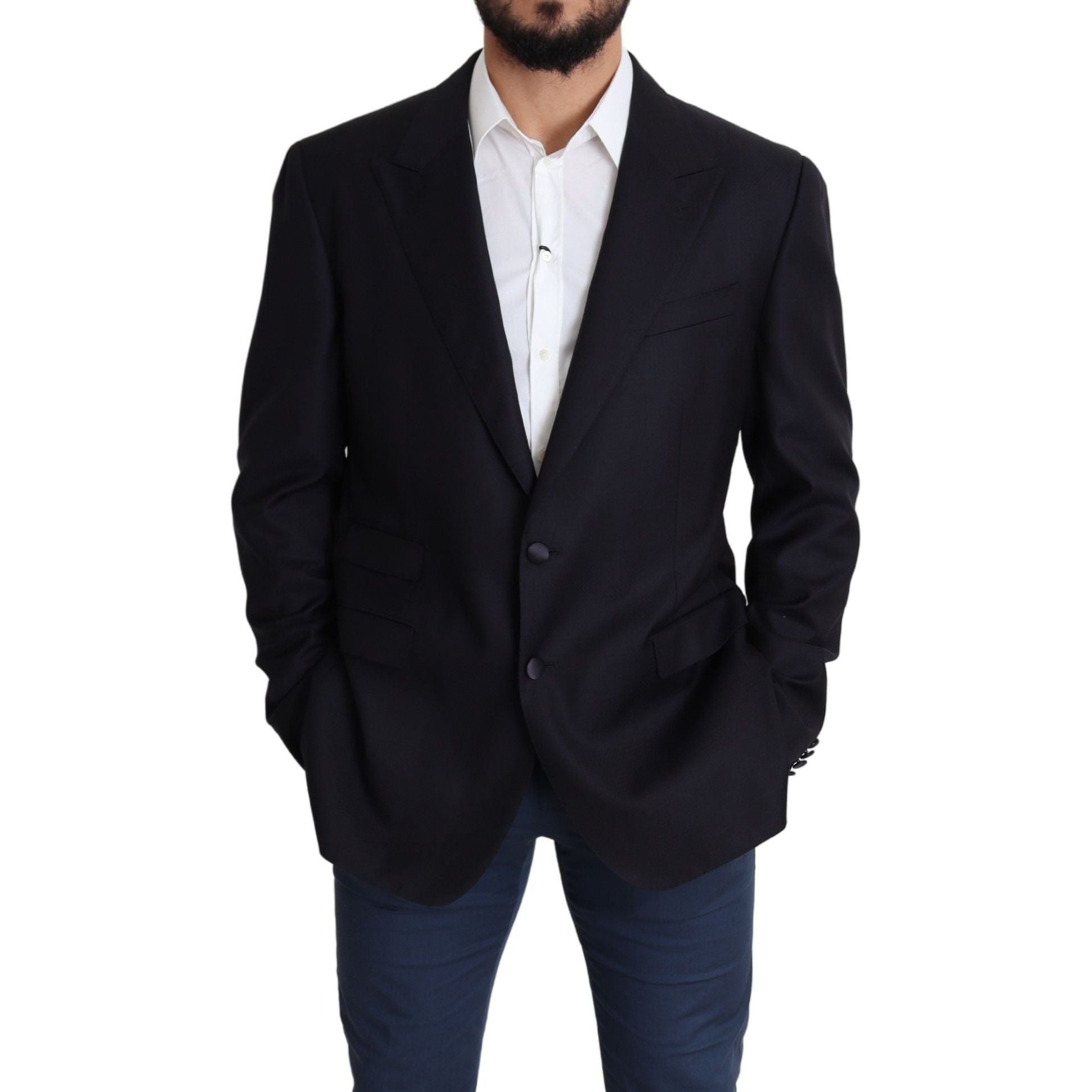 Dolce & Gabbana Black Virgin Wool Blazer