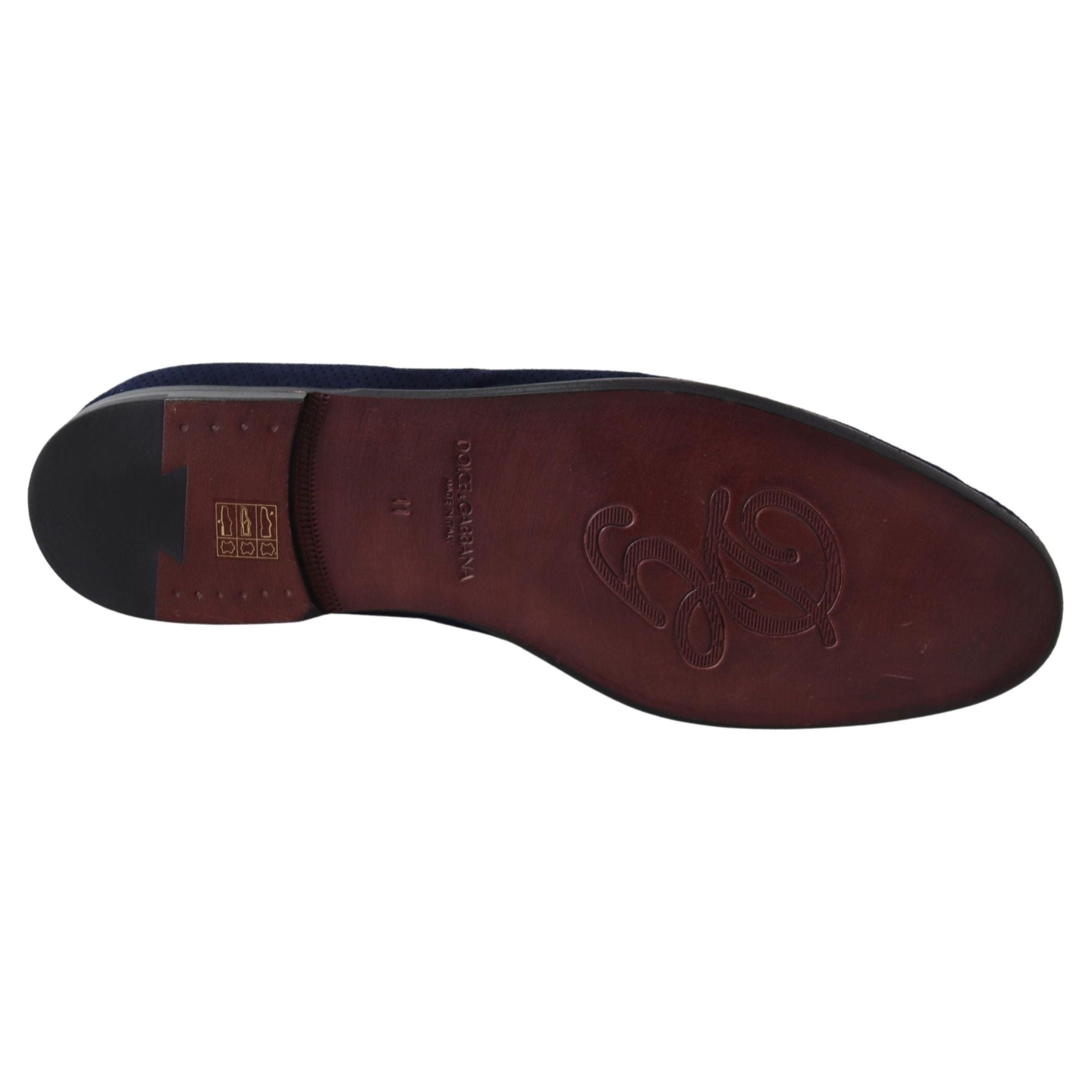 Dolce & Gabbana Blue Suede Leather Loafers Collection
