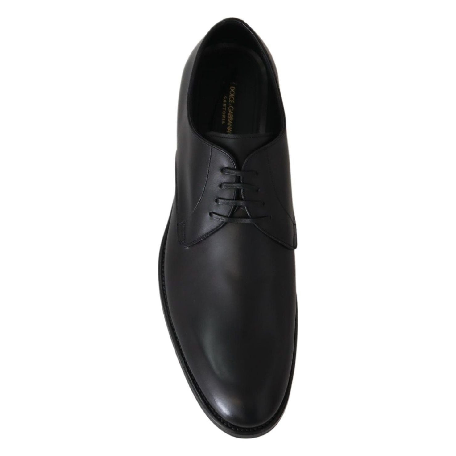 Dolce & Gabbana Black Leather Derby Dress Shoes