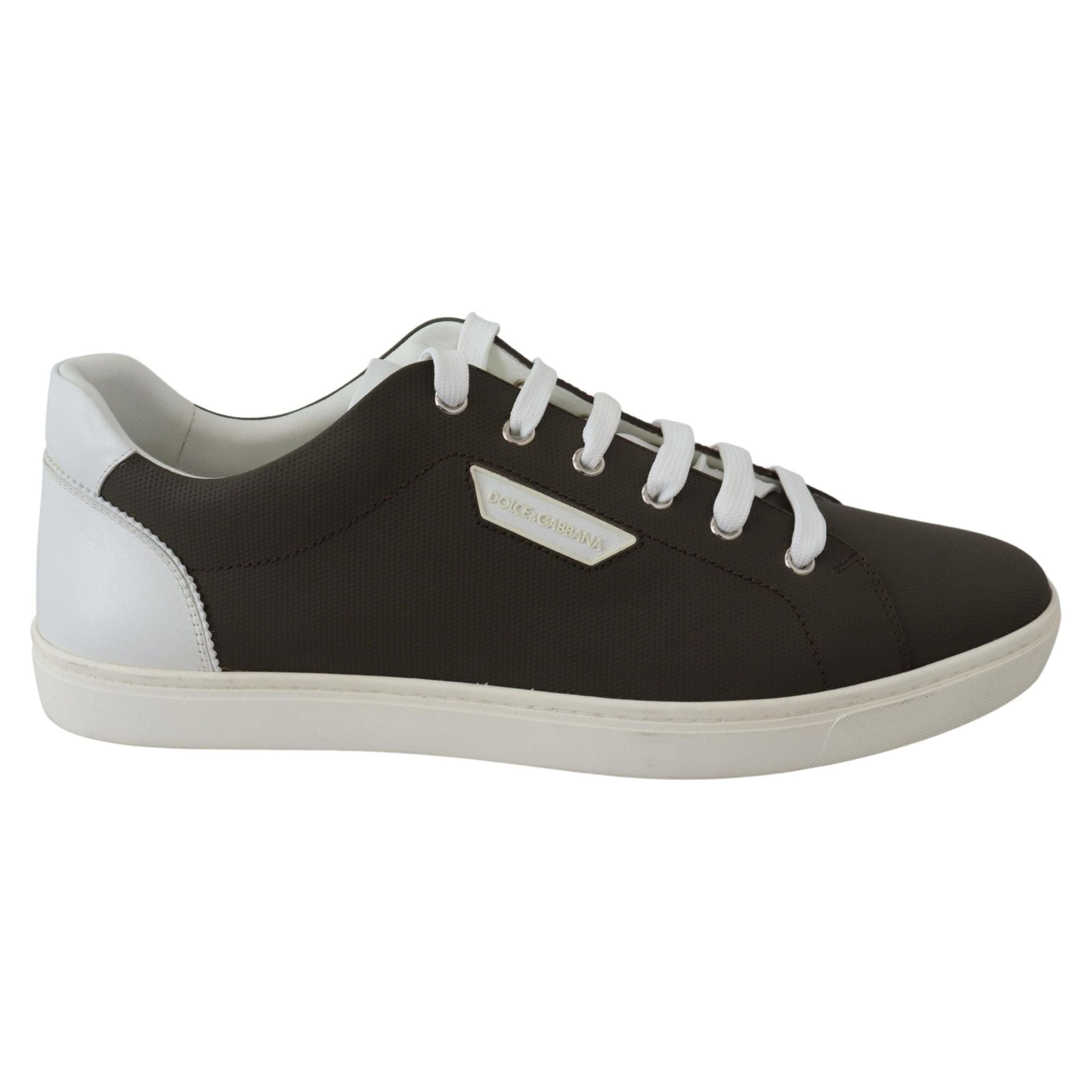 Dolce & Gabbana White Leather Low Top Sneakers Elegance