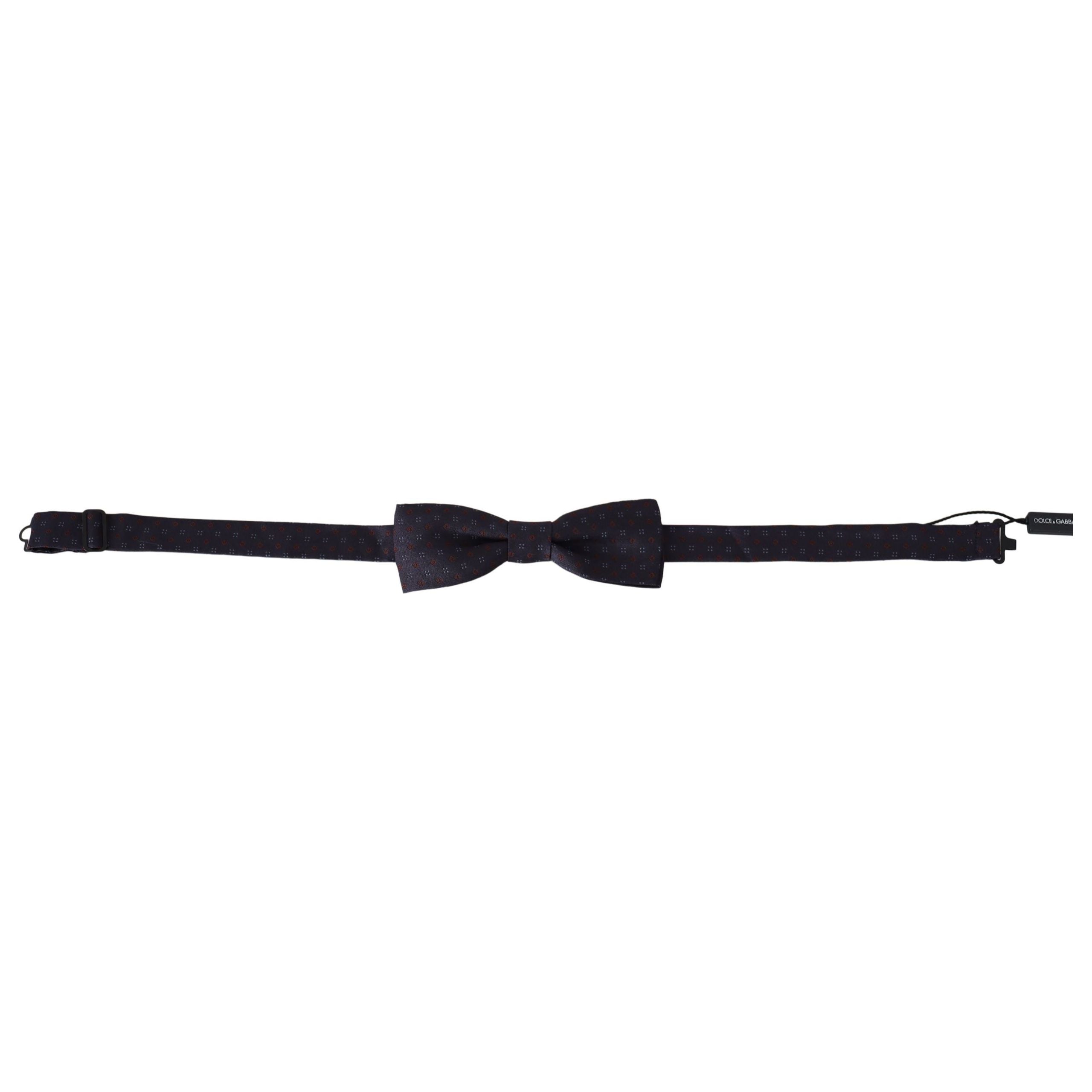 Dolce & Gabbana Gray Silk Patterned Bow Tie