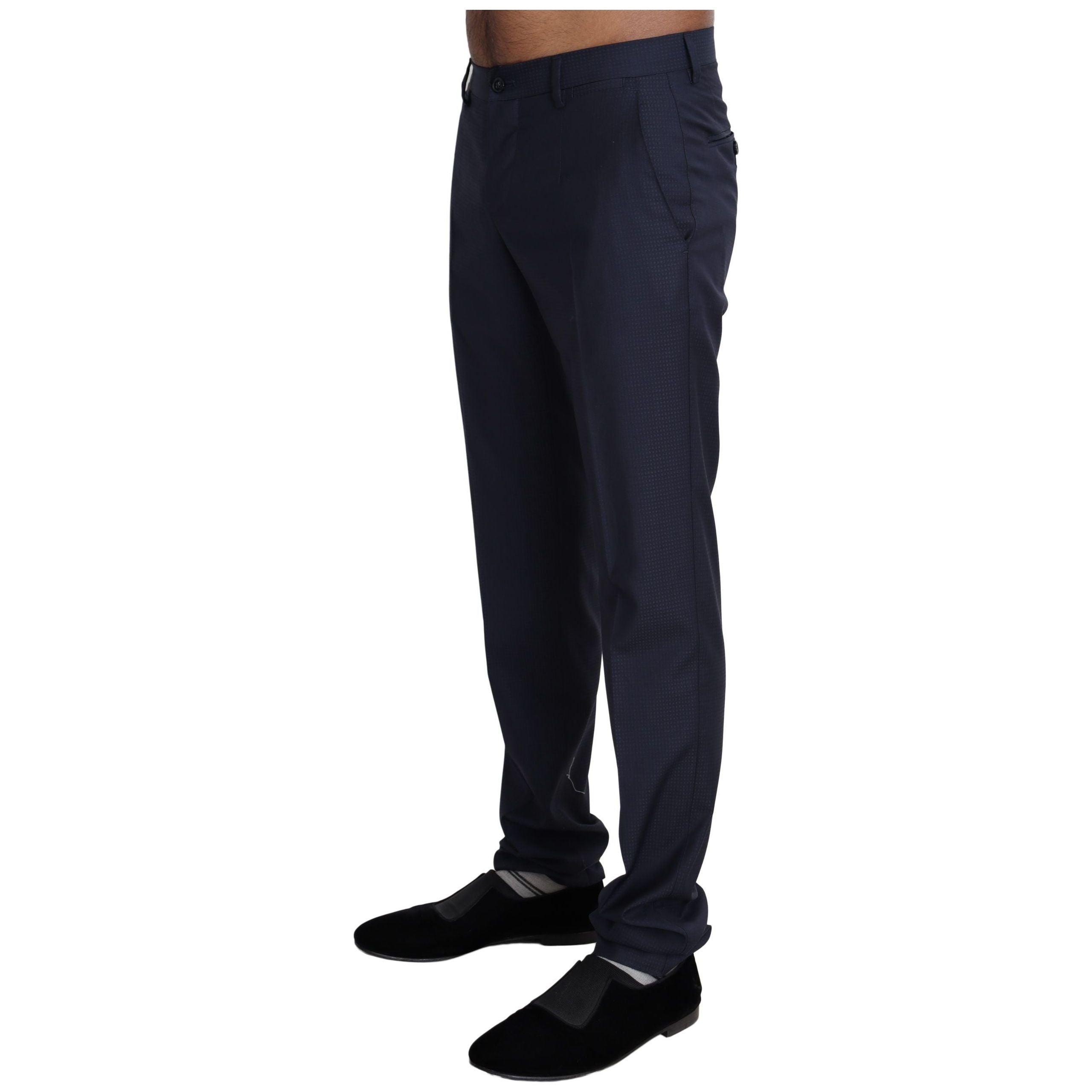 Dolce & Gabbana Navy Wool Blend Dress Pants