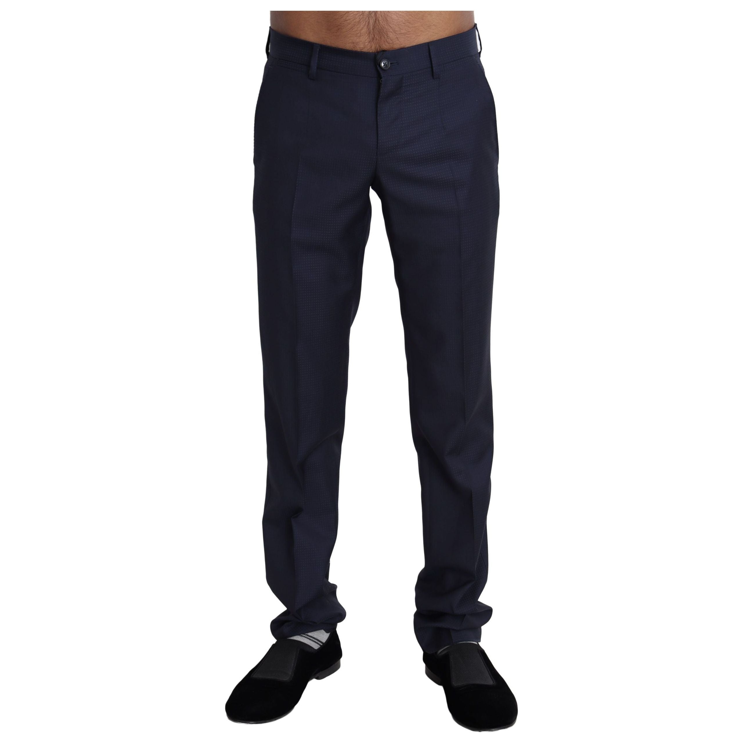 Dolce & Gabbana Navy Wool Blend Dress Pants