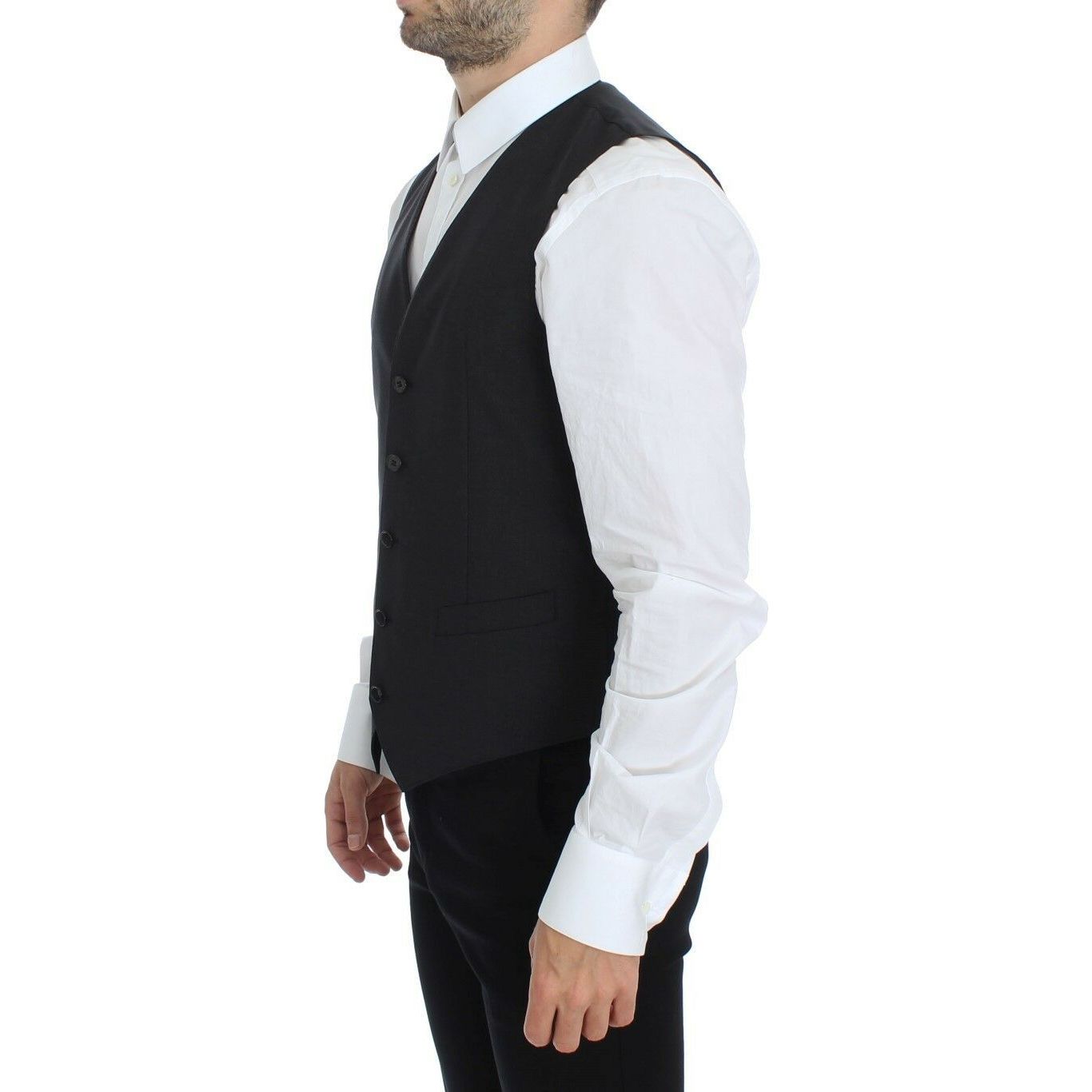 Dolce & Gabbana Gray Wool Blend Dress Vest Excellence