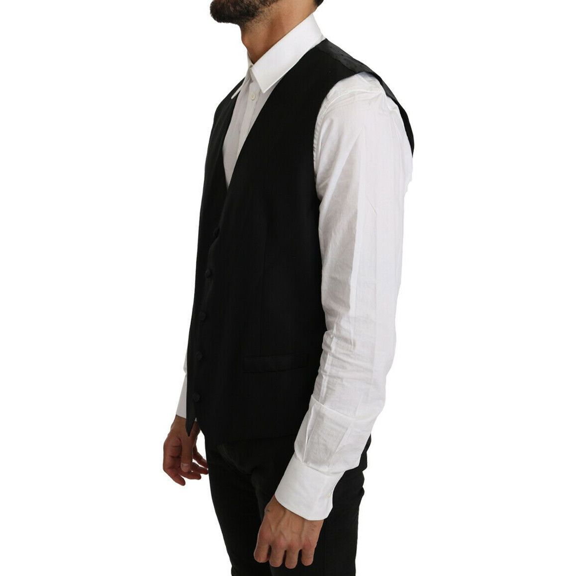 Dolce & Gabbana Black Wool Blend Formal Vest
