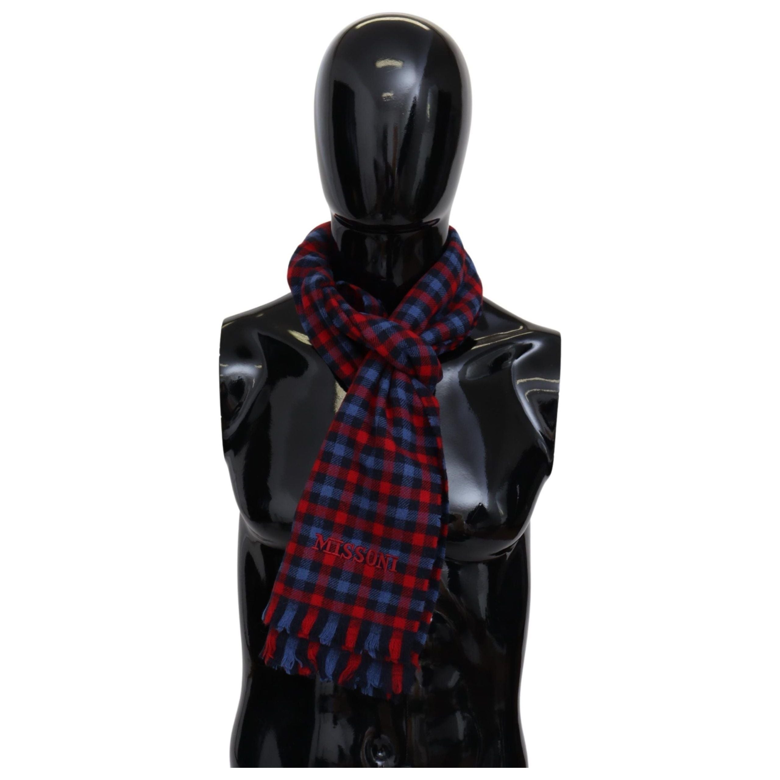 Missoni Multicolour Wool Scarf with Logo Embroidery