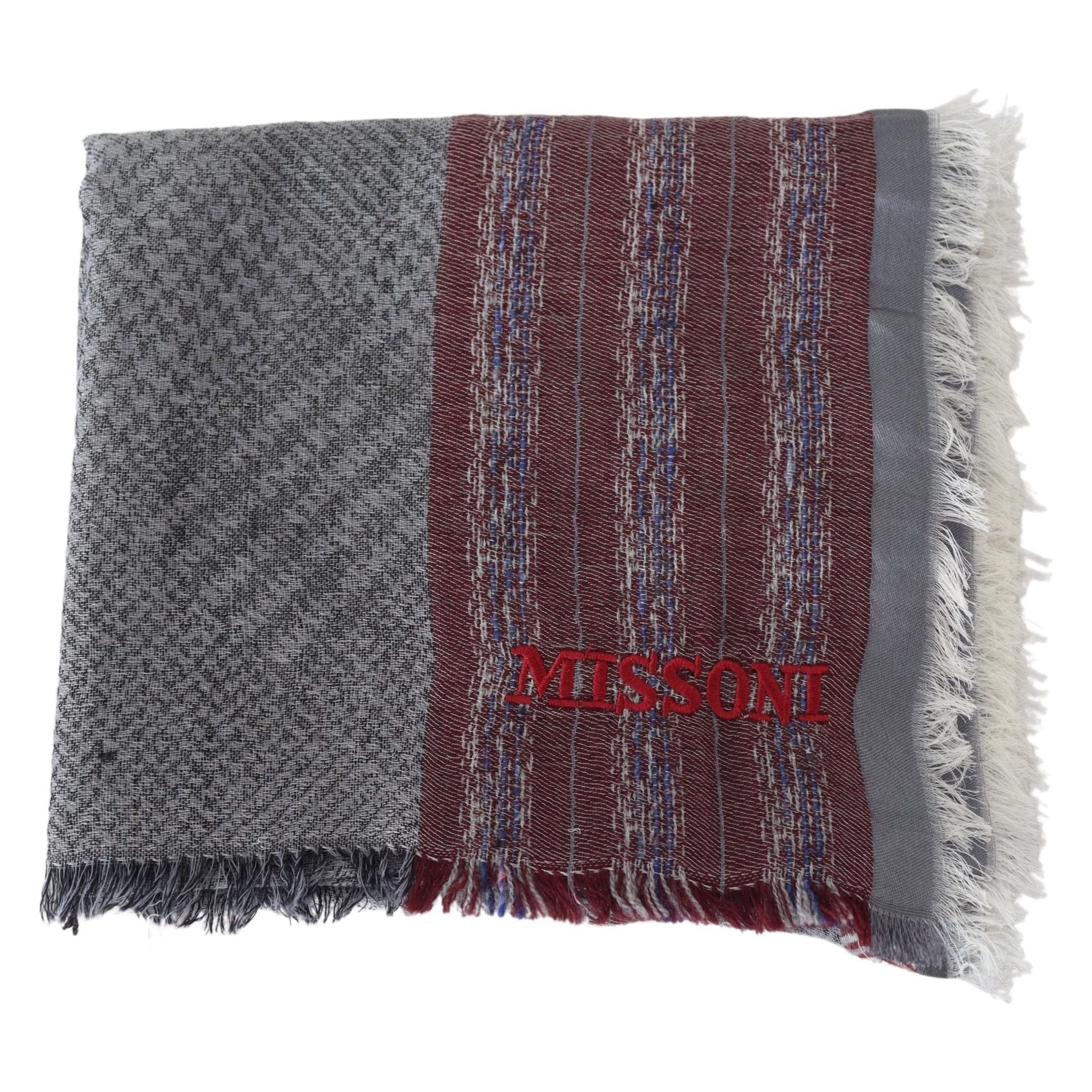 Missoni Multicolour Wool Striped Logo Scarf