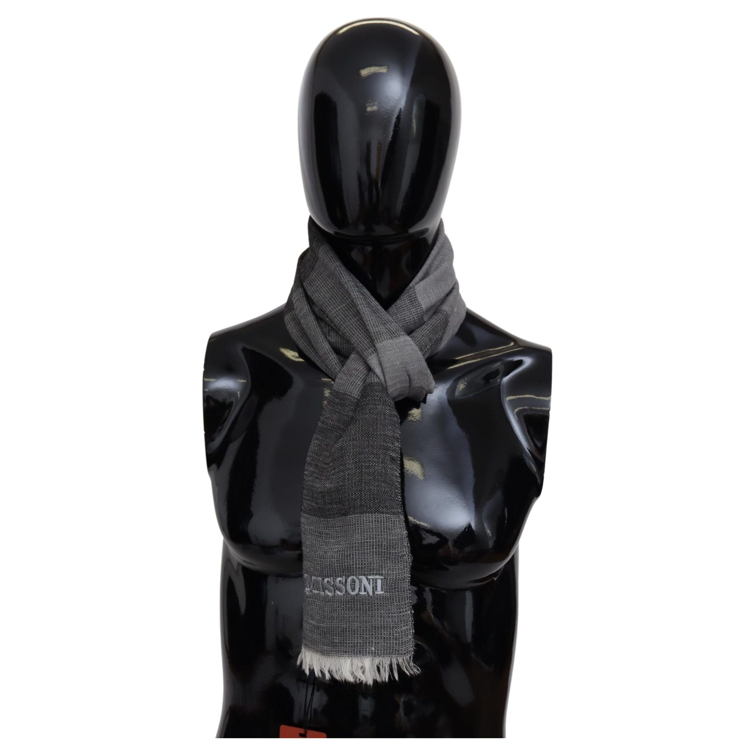Missoni Multicolour Wool Scarf with Logo Embroidery