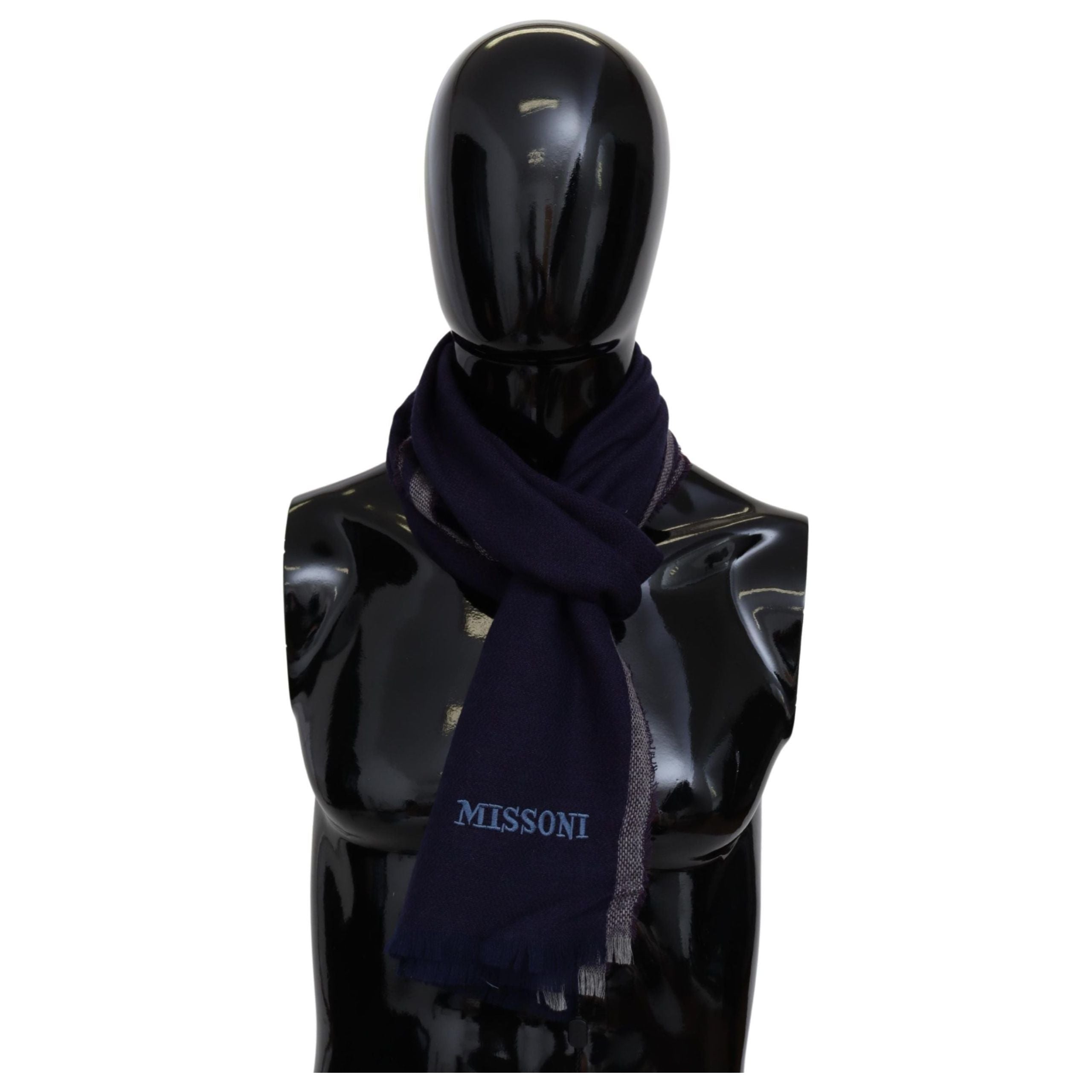 Missoni Multicolored Wool Scarf with Striped Pattern