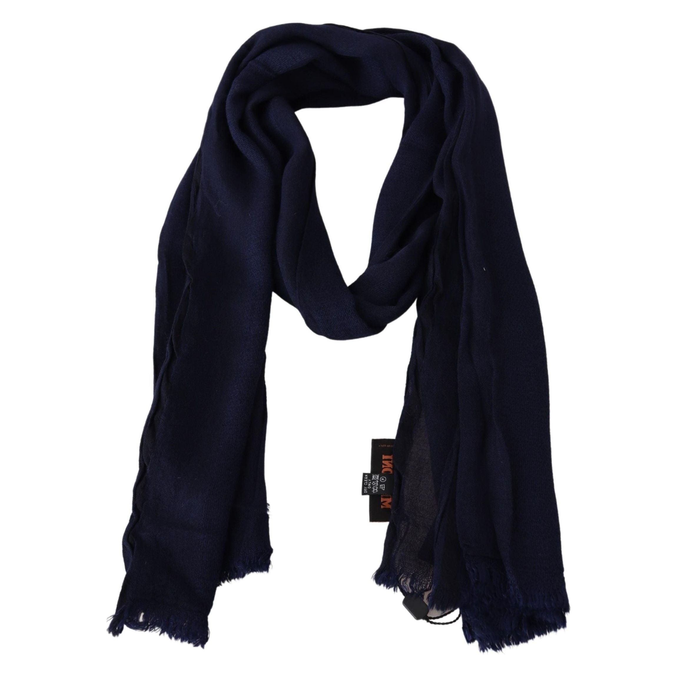 Missoni Blue Wool Scarf with Embroidered Logo