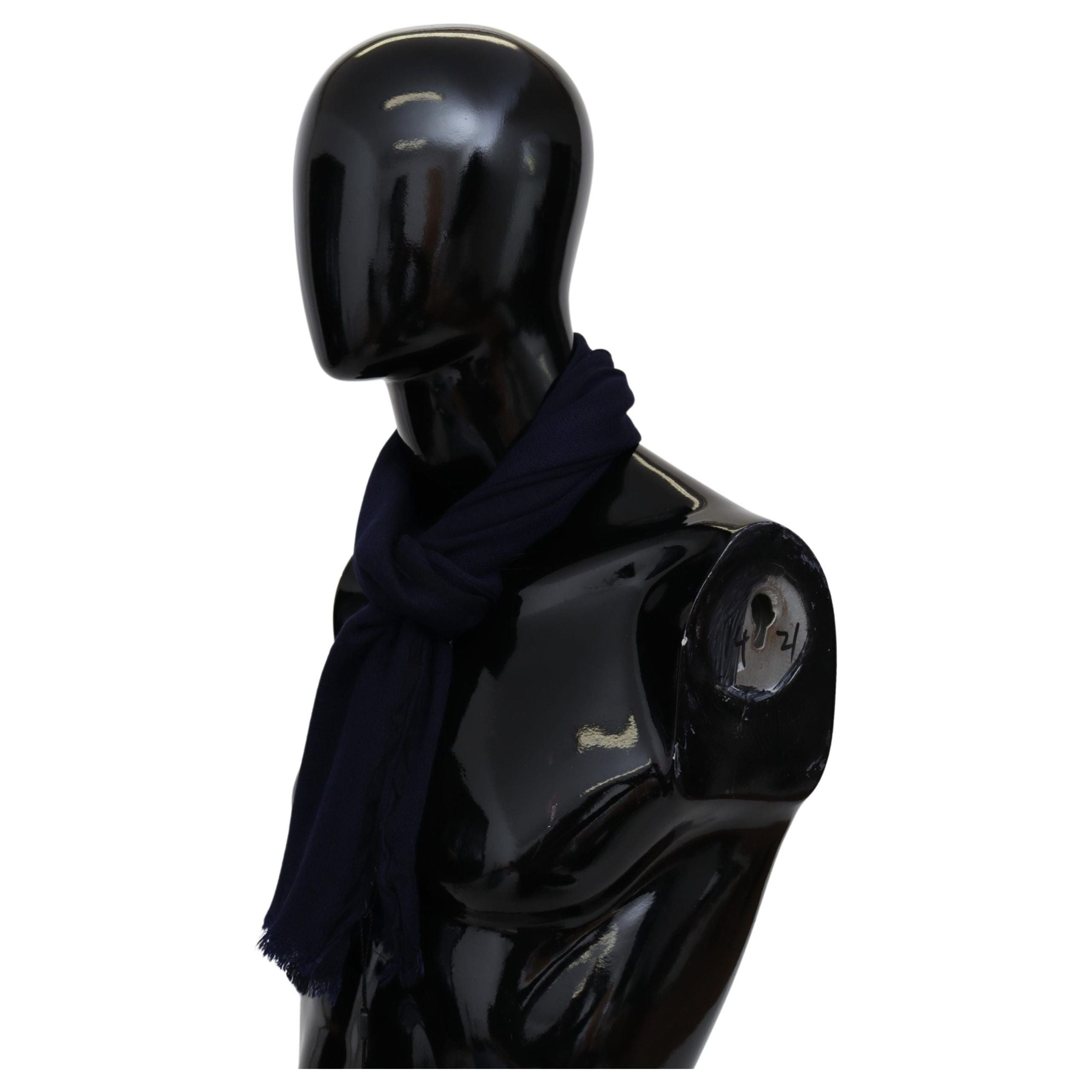 Missoni Blue Wool Scarf with Embroidered Logo