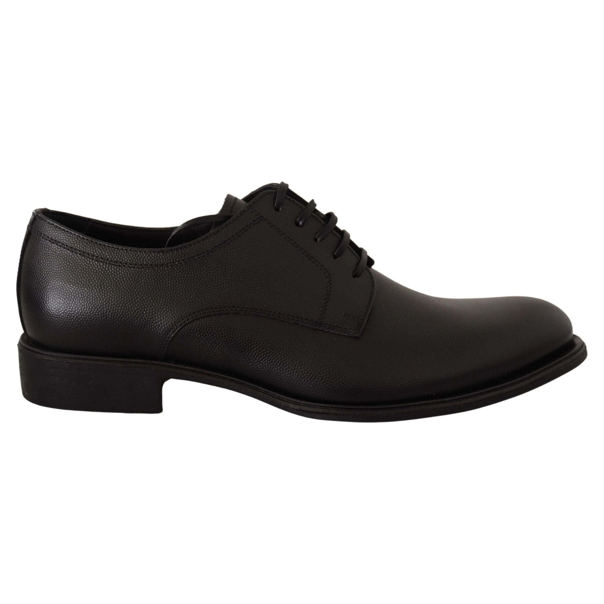 Dolce & Gabbana Black Leather Derby Shoes for Sophistication