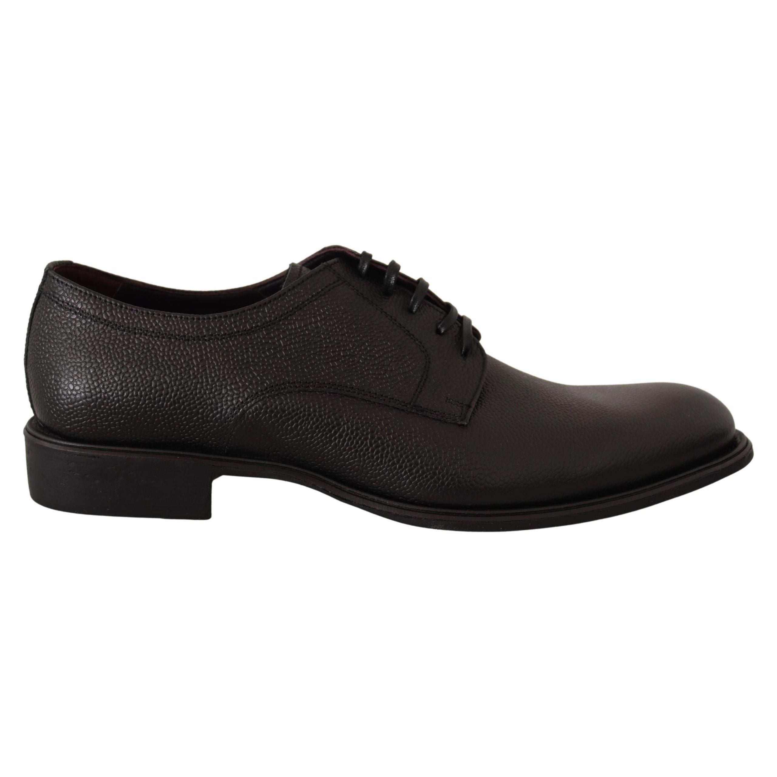Dolce & Gabbana Black Leather Derby Dress Shoes