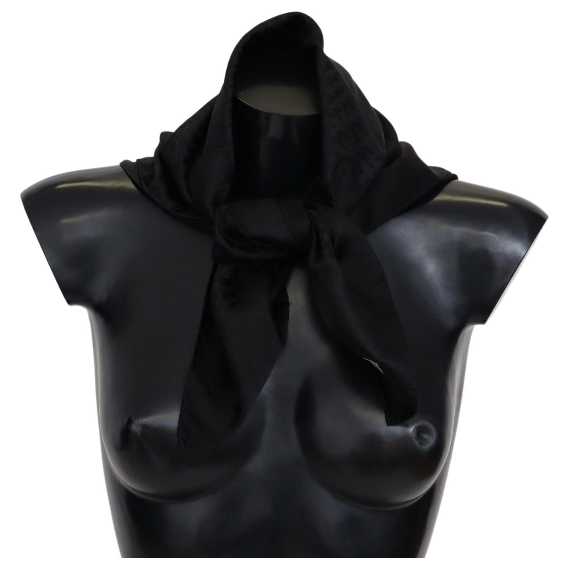 Missoni Black Wool Scarf with Logo Embroidery
