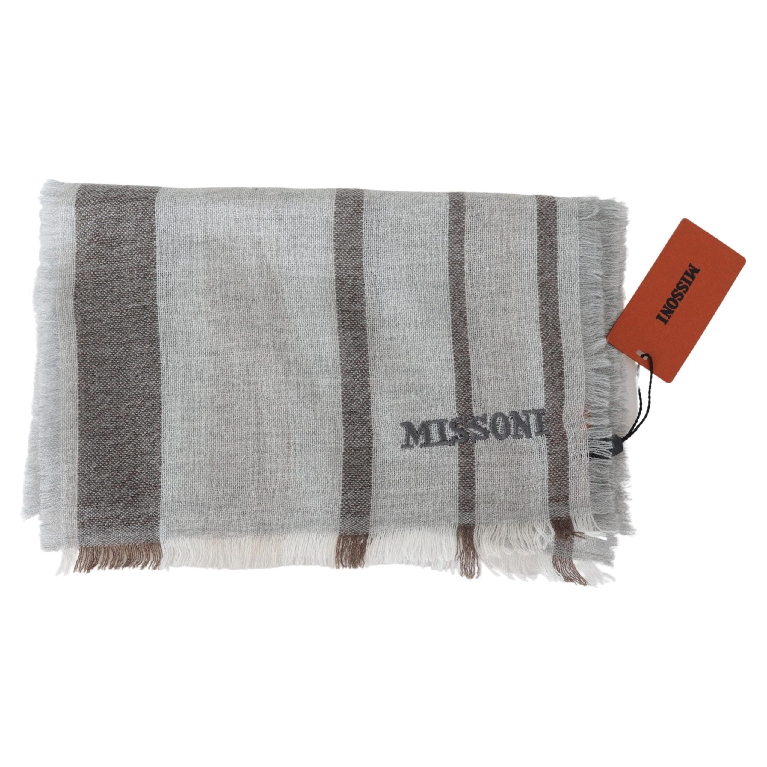 Missoni Multicolor Wool Stripe Fringe Scarf Unisex Luxury