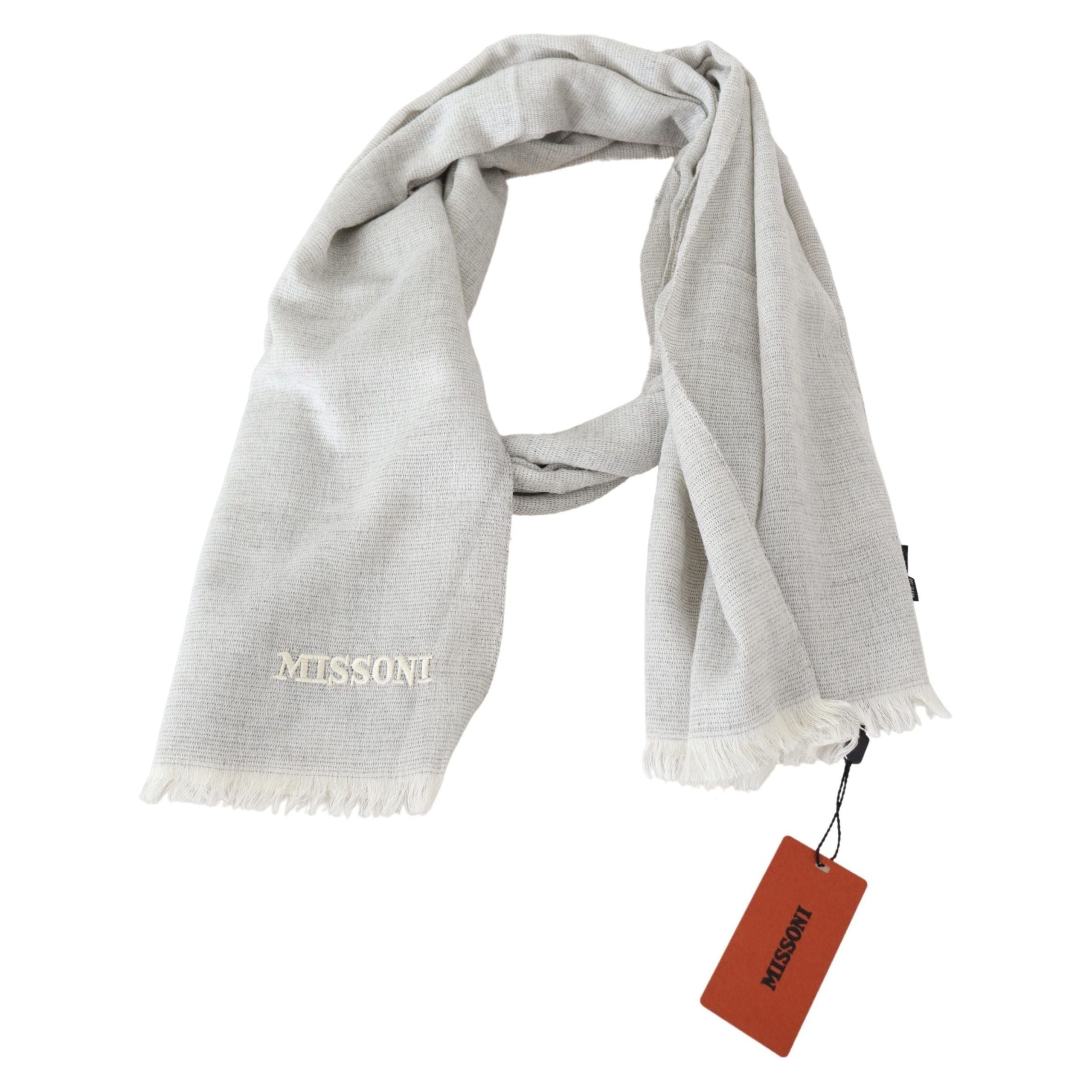 Missoni Multicolor Wool Scarf with Signature Embroidery Detail