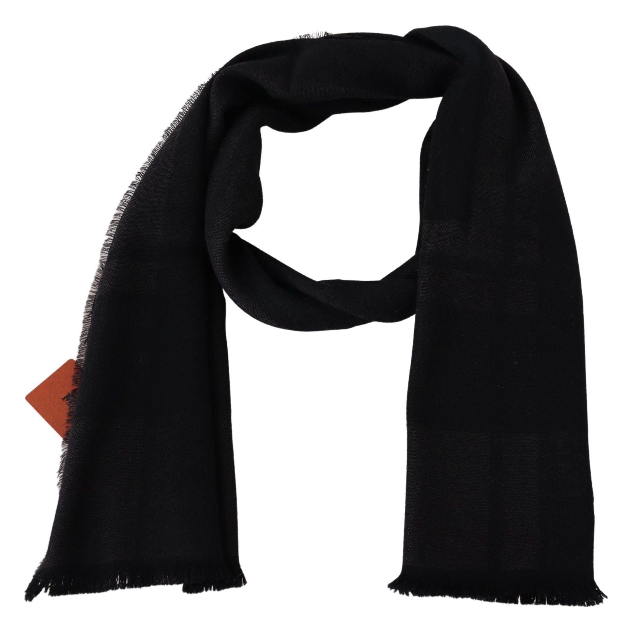 Missoni Black Wool Scarf with Logo Embroidery