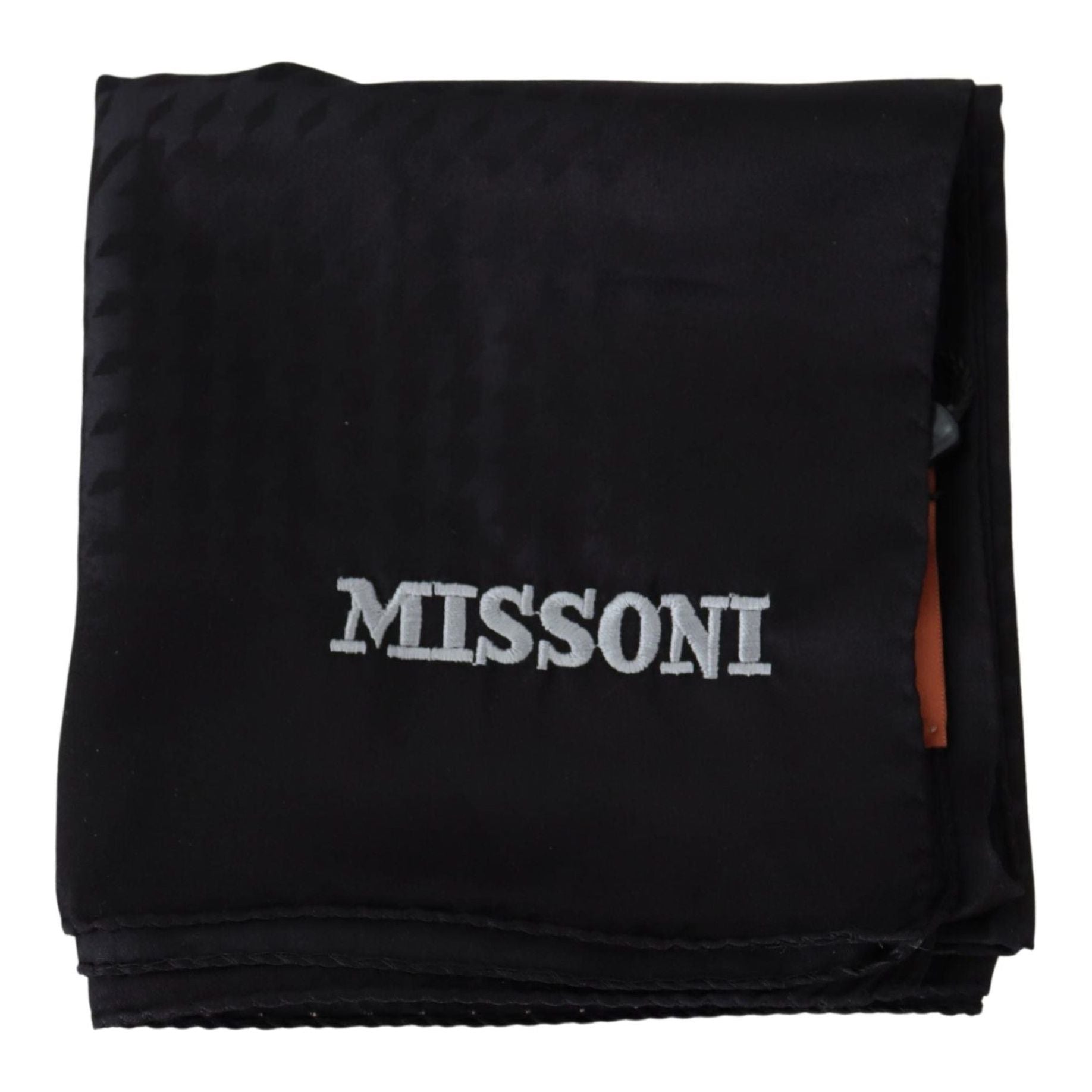 Missoni Black Wool Scarf with Embroidered Logo