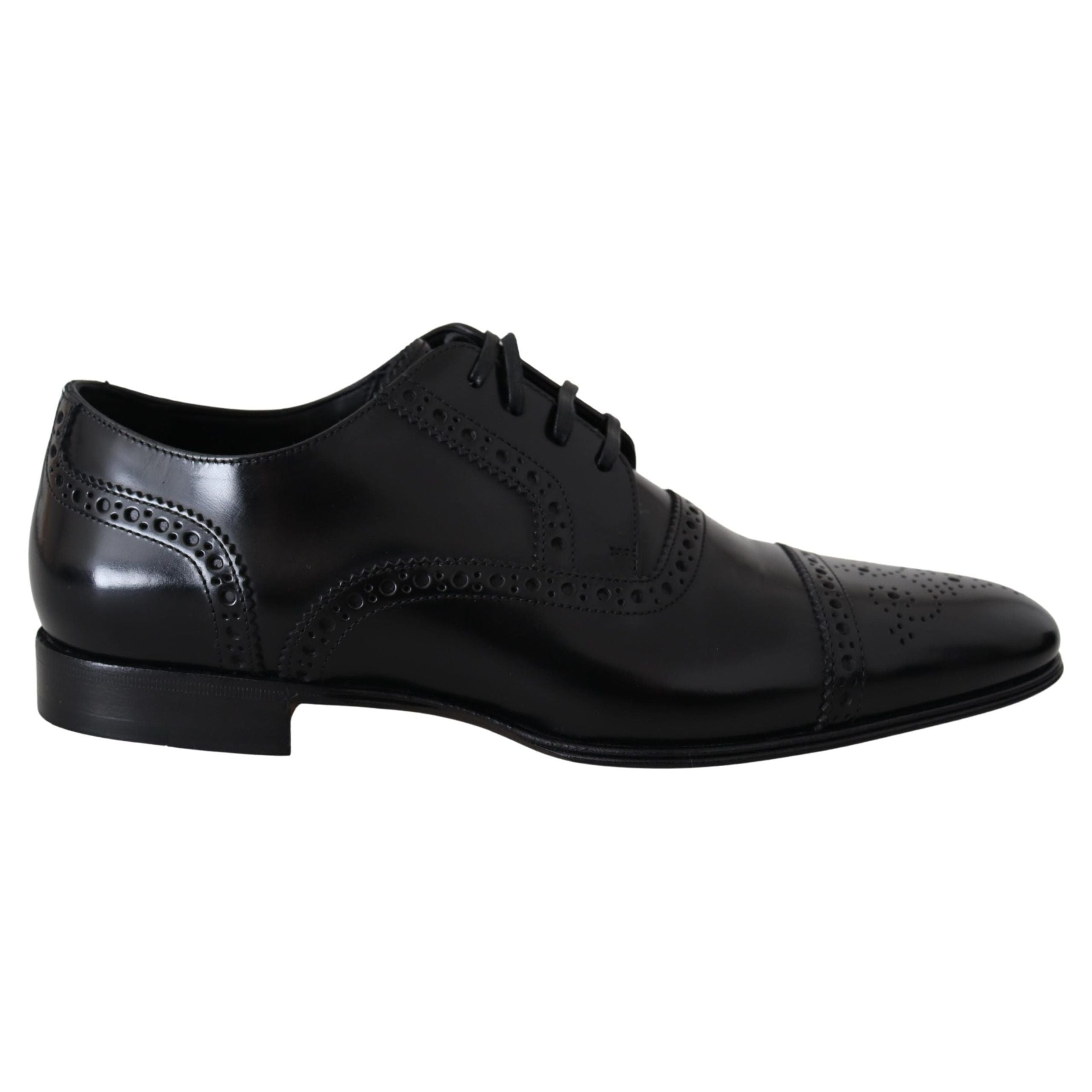 Dolce & Gabbana Black Leather Formal Derby Shoes