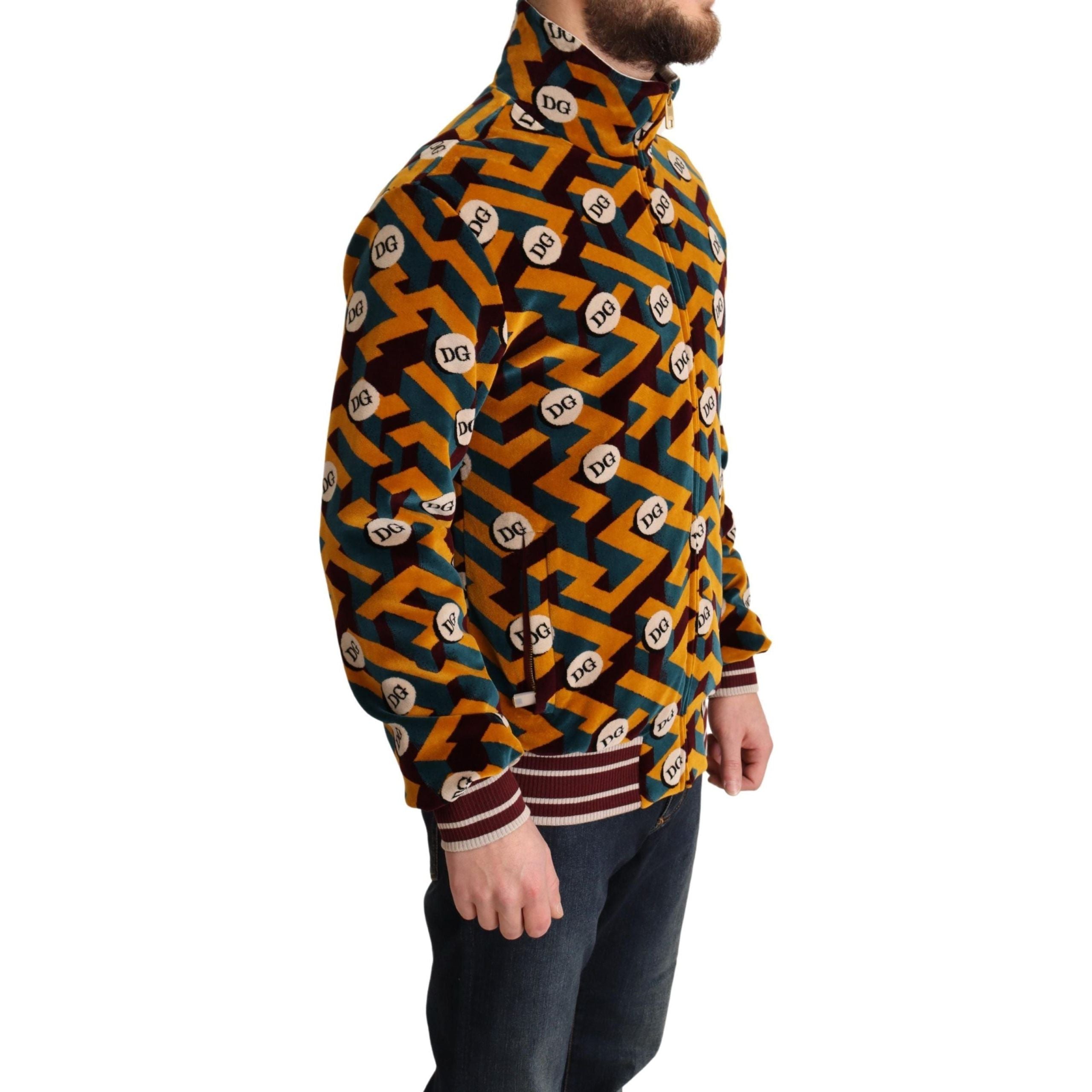 Dolce & Gabbana Multicolor Cotton Zip Sweater