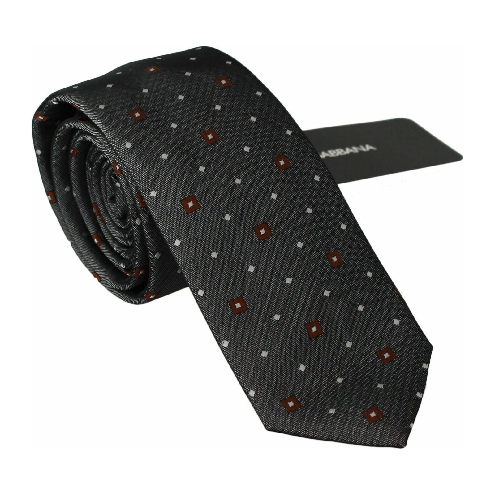 Dolce & Gabbana Gray Silk Blend Patterned Neck Tie
