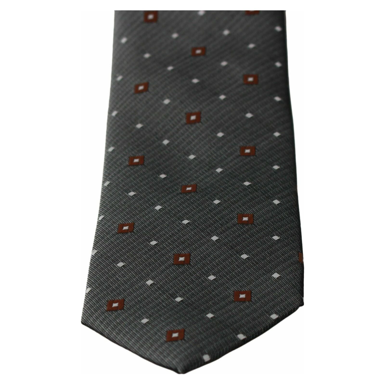 Dolce & Gabbana Gray Silk Blend Patterned Neck Tie