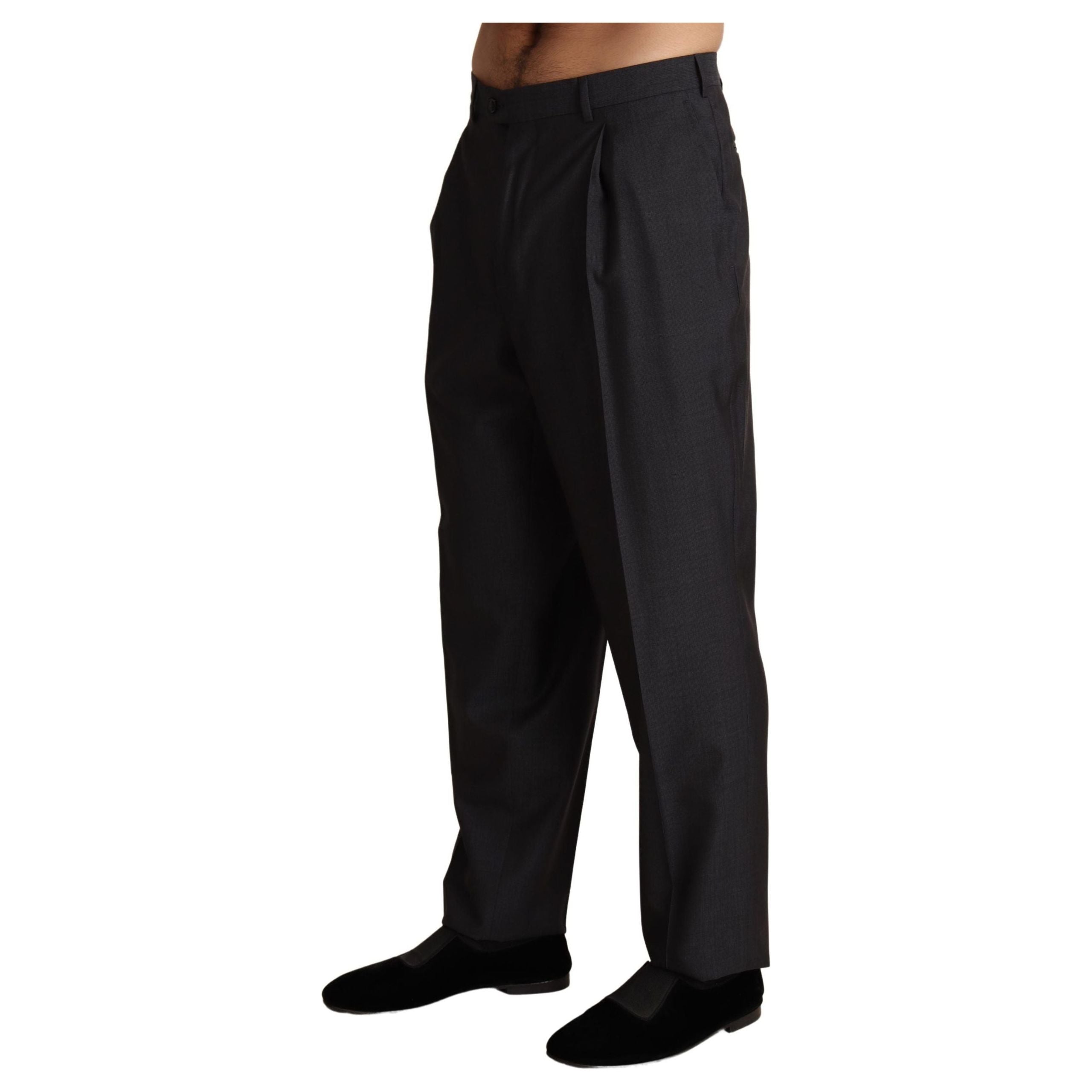 Dolce & Gabbana Gray Wool Skinny Dress Trousers Classic