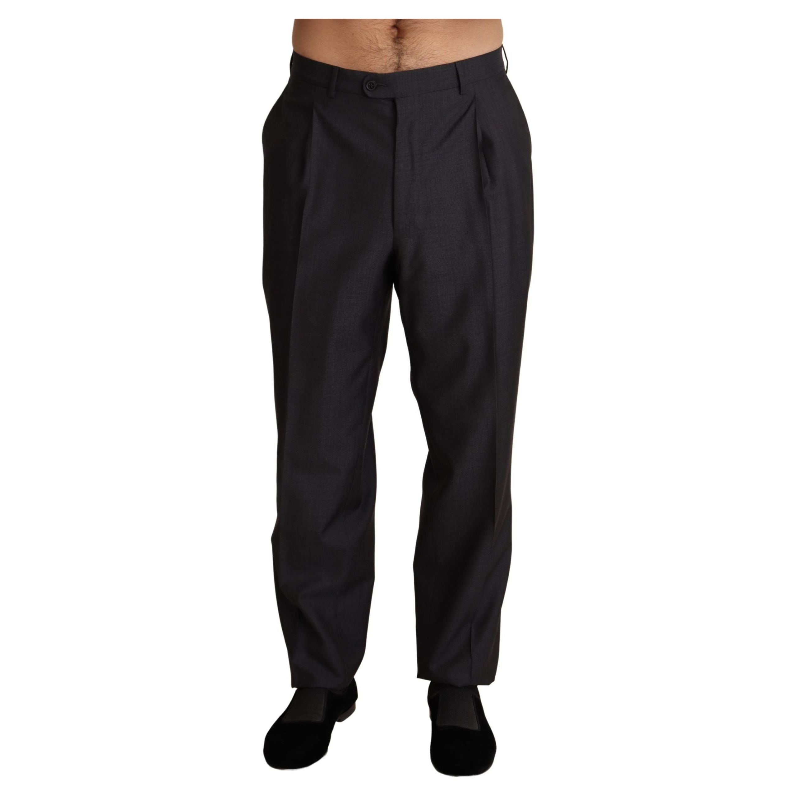 Dolce & Gabbana Gray Wool Skinny Dress Trousers Classic