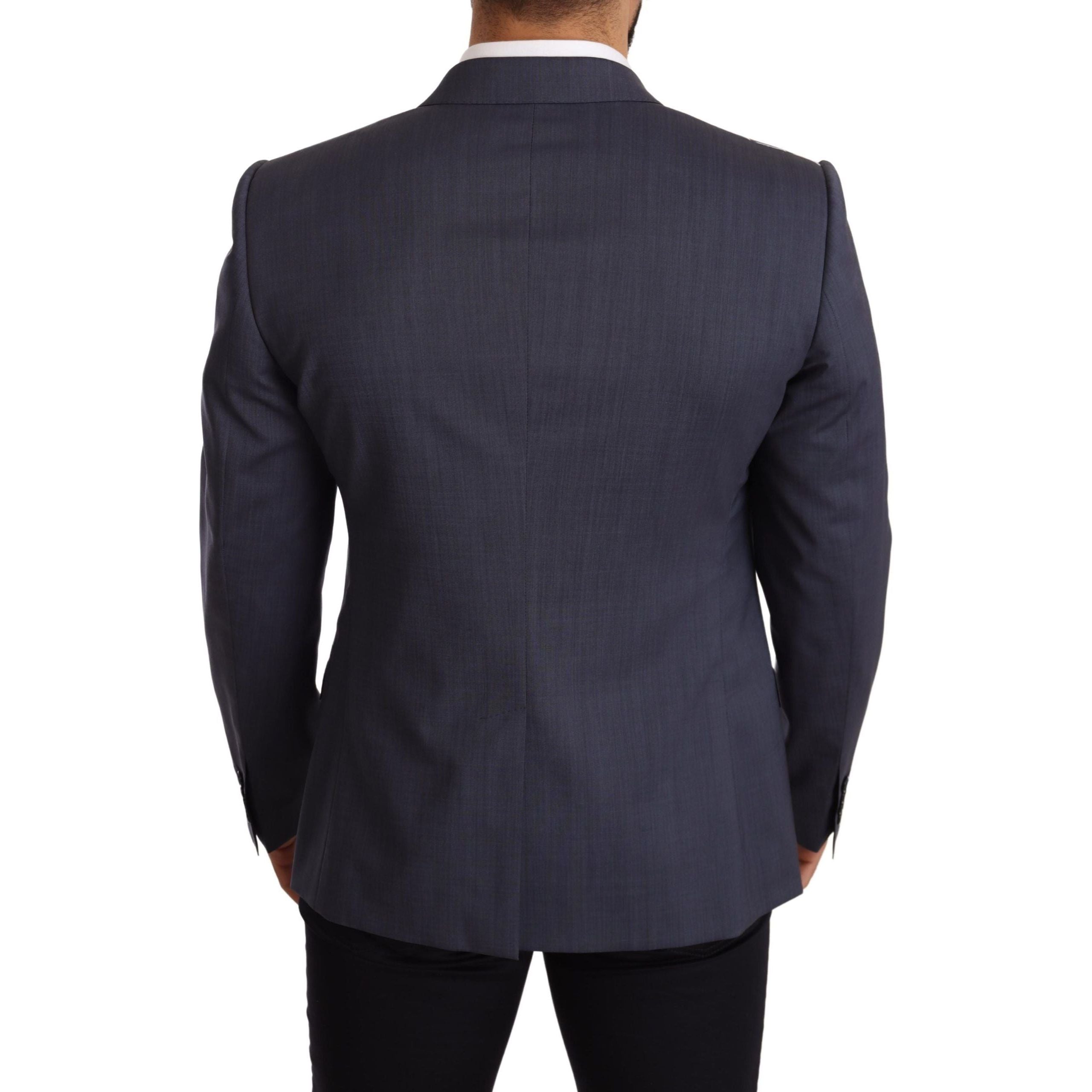 Dolce & Gabbana Blue Wool Martini Blazer Jacket