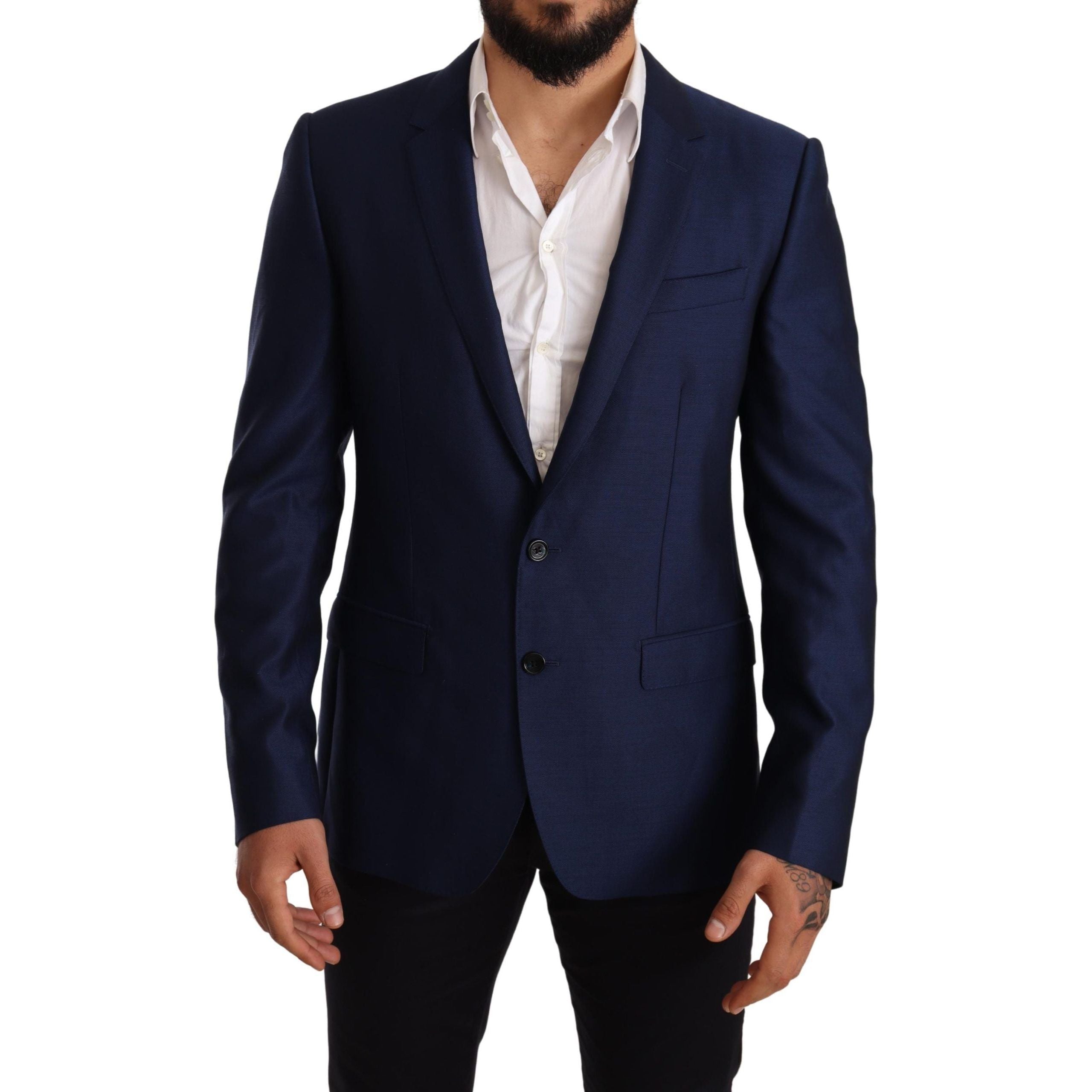 Dolce & Gabbana Blue Virgin Wool Martini Blazer