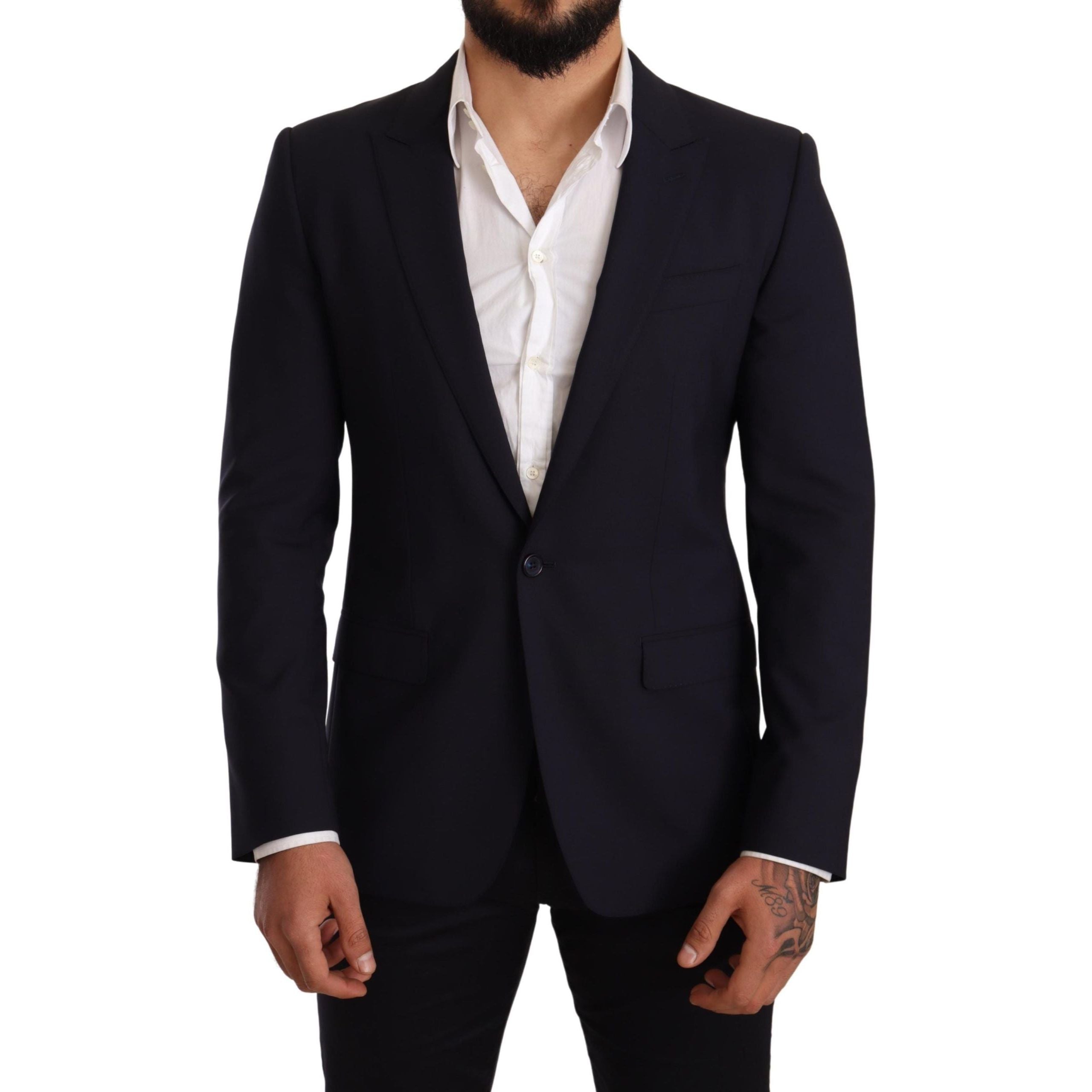Dolce & Gabbana Navy Virgin Wool Martini Blazer