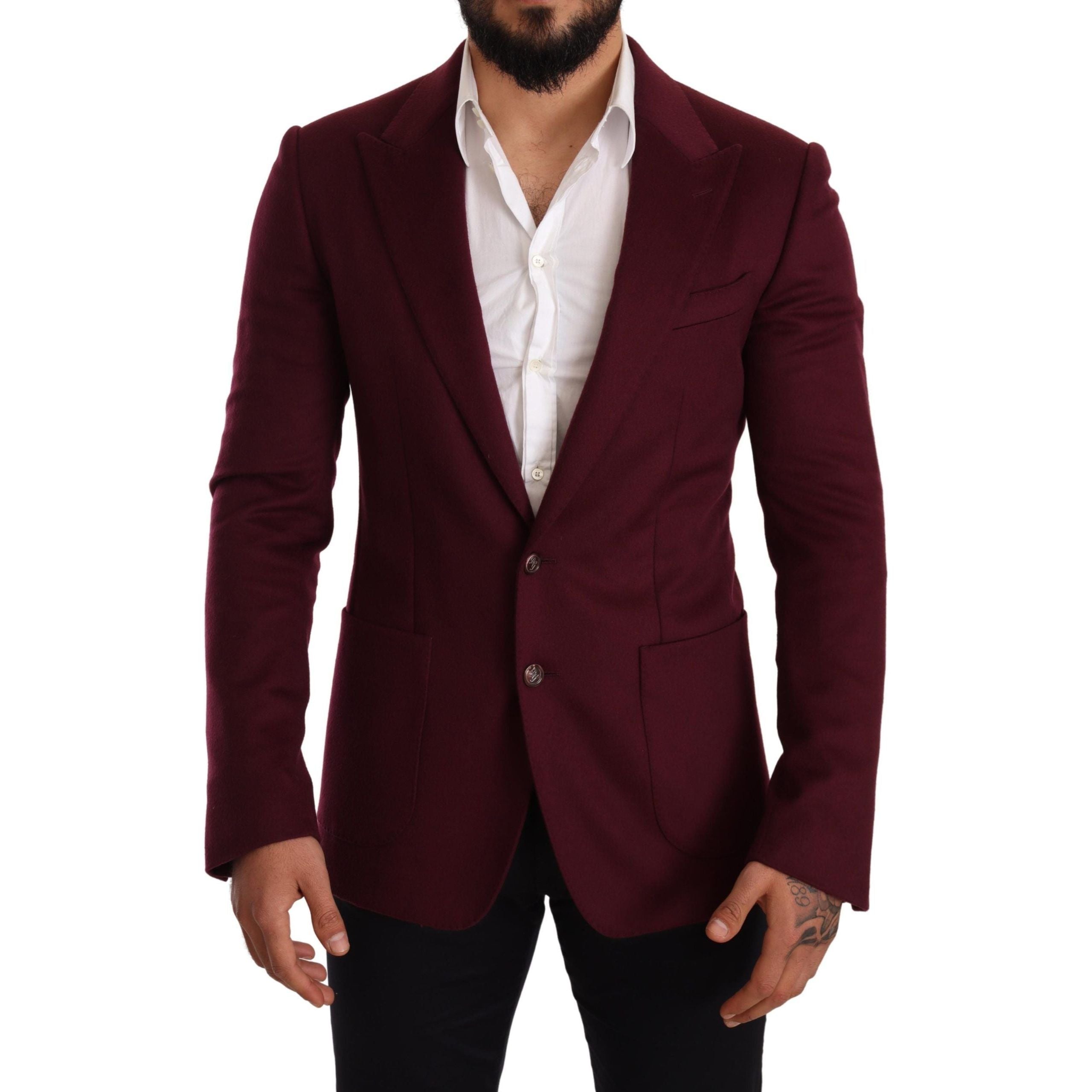 Dolce & Gabbana Maroon Cashmere Blazer