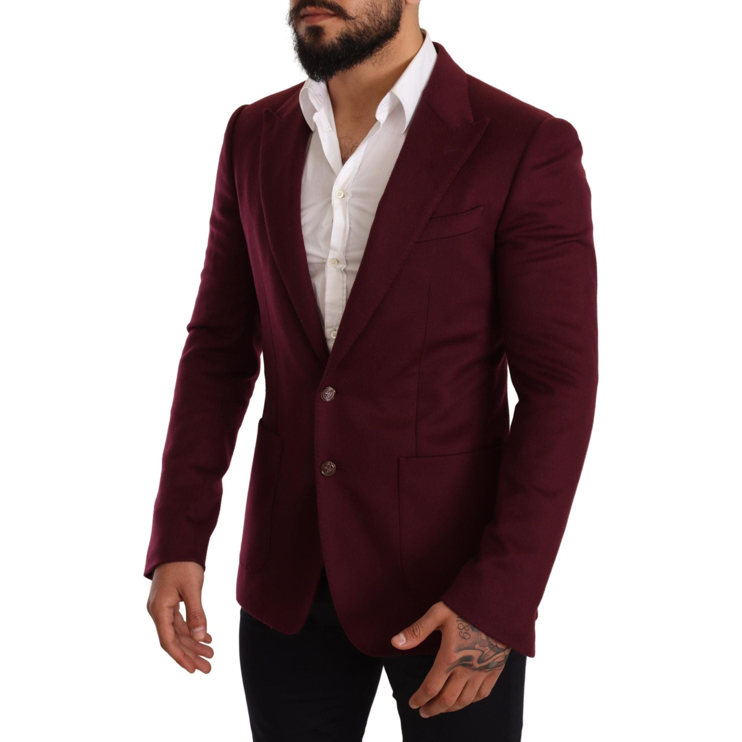 Dolce & Gabbana Maroon Cashmere Blazer