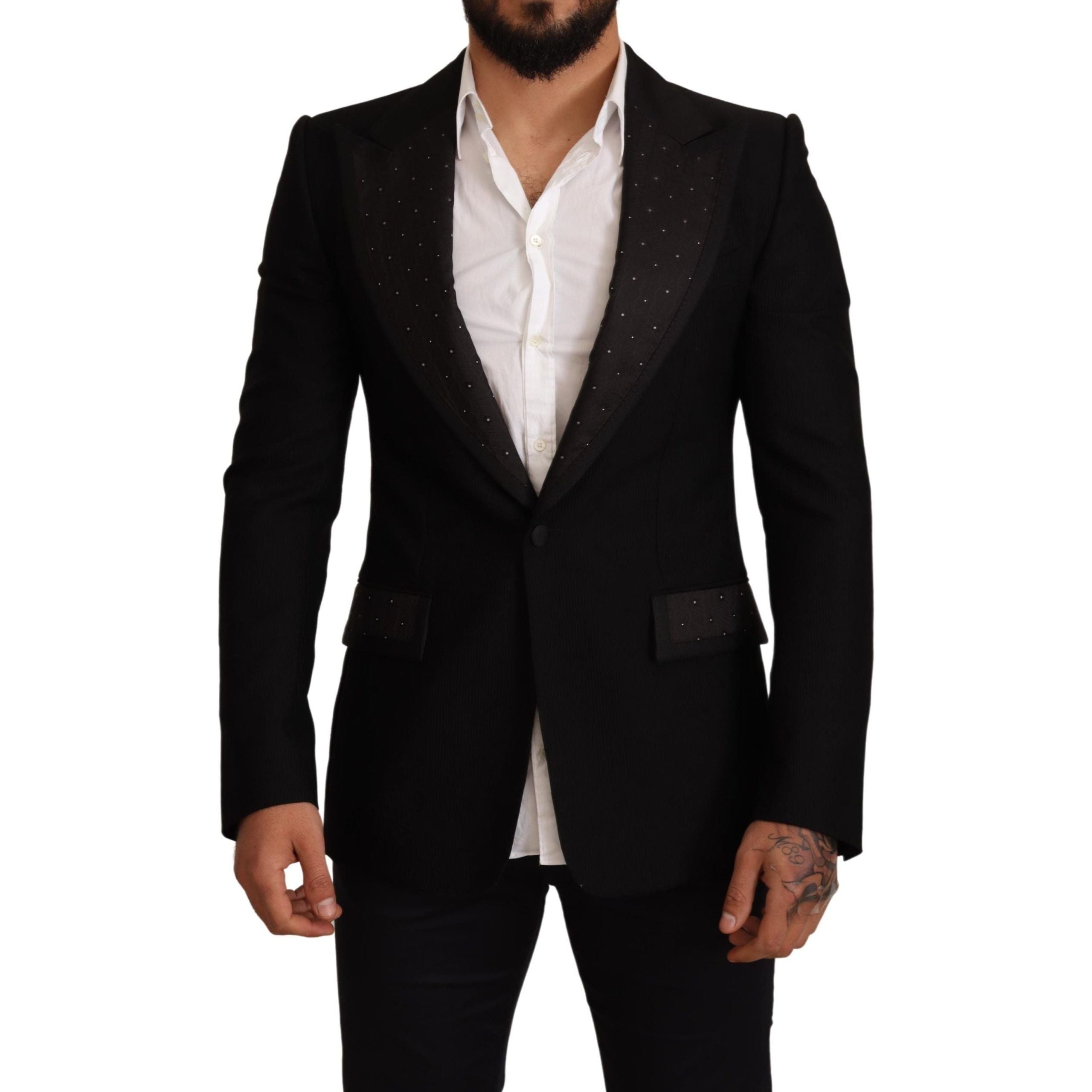 Dolce & Gabbana Black Wool Blend Blazer Jacket