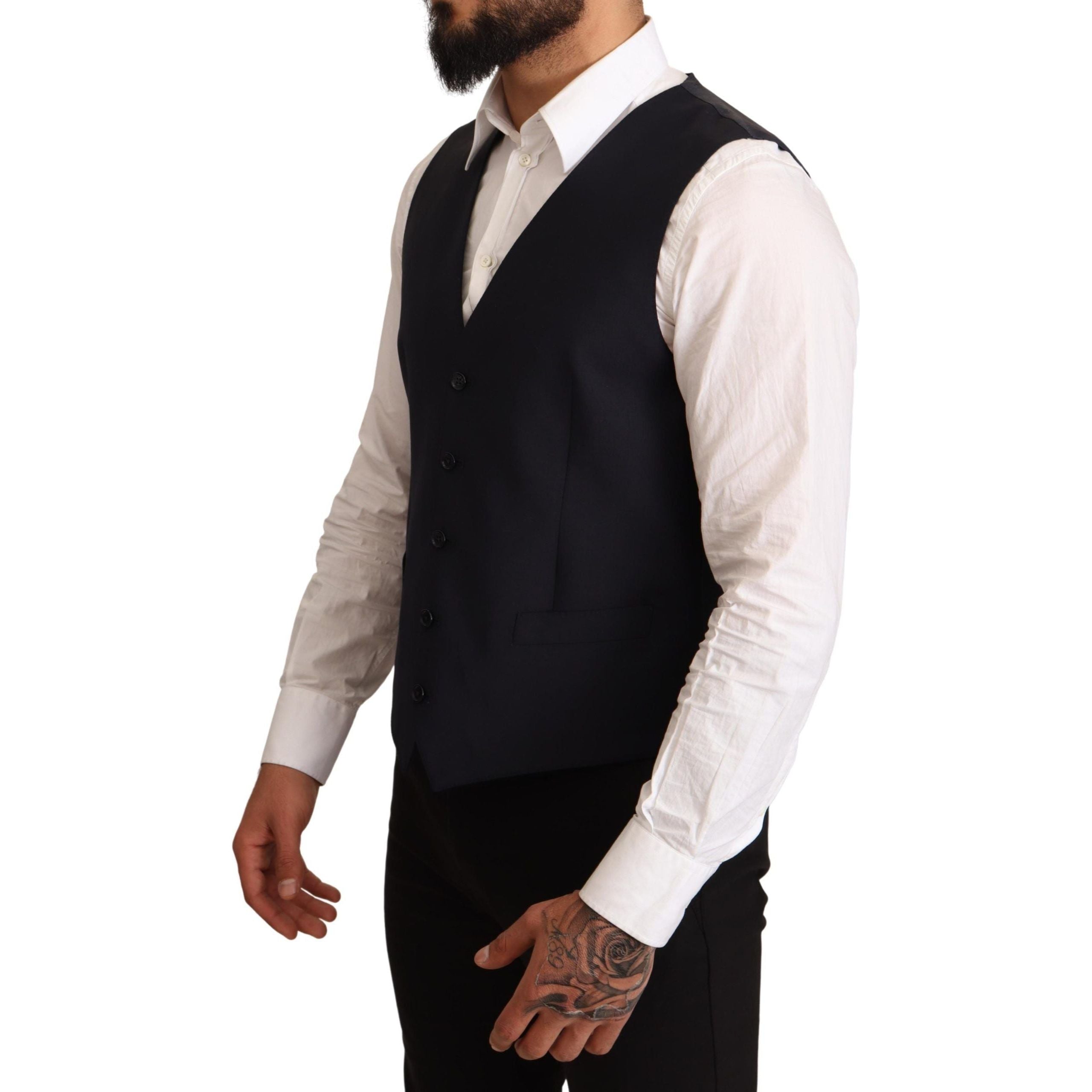 Dolce & Gabbana Dark Blue Wool Blend Martini Suit