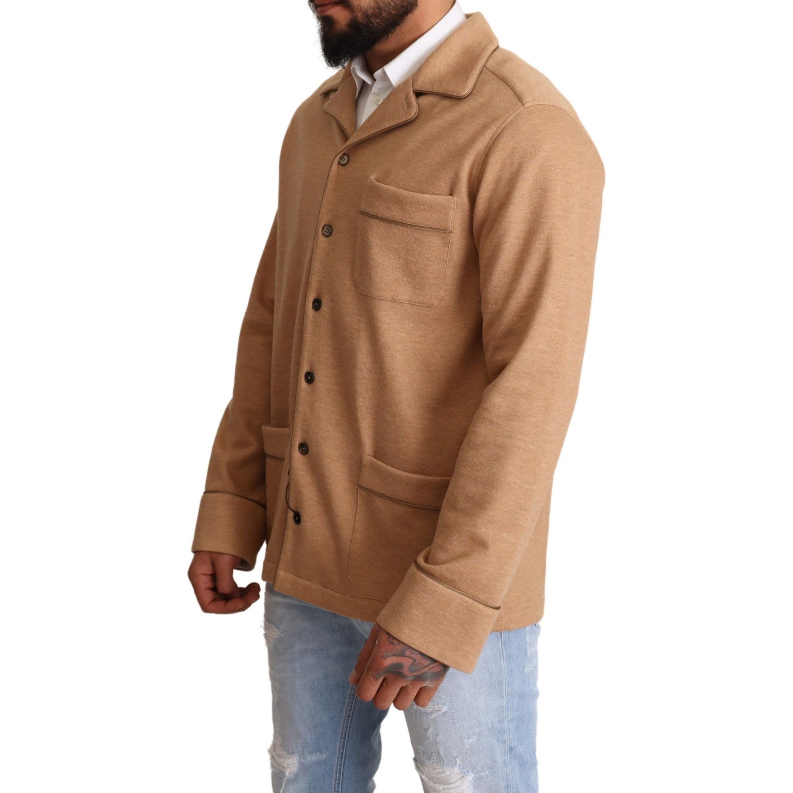 Dolce & Gabbana Light Blue Cotton Jacket for Sophisticated Style