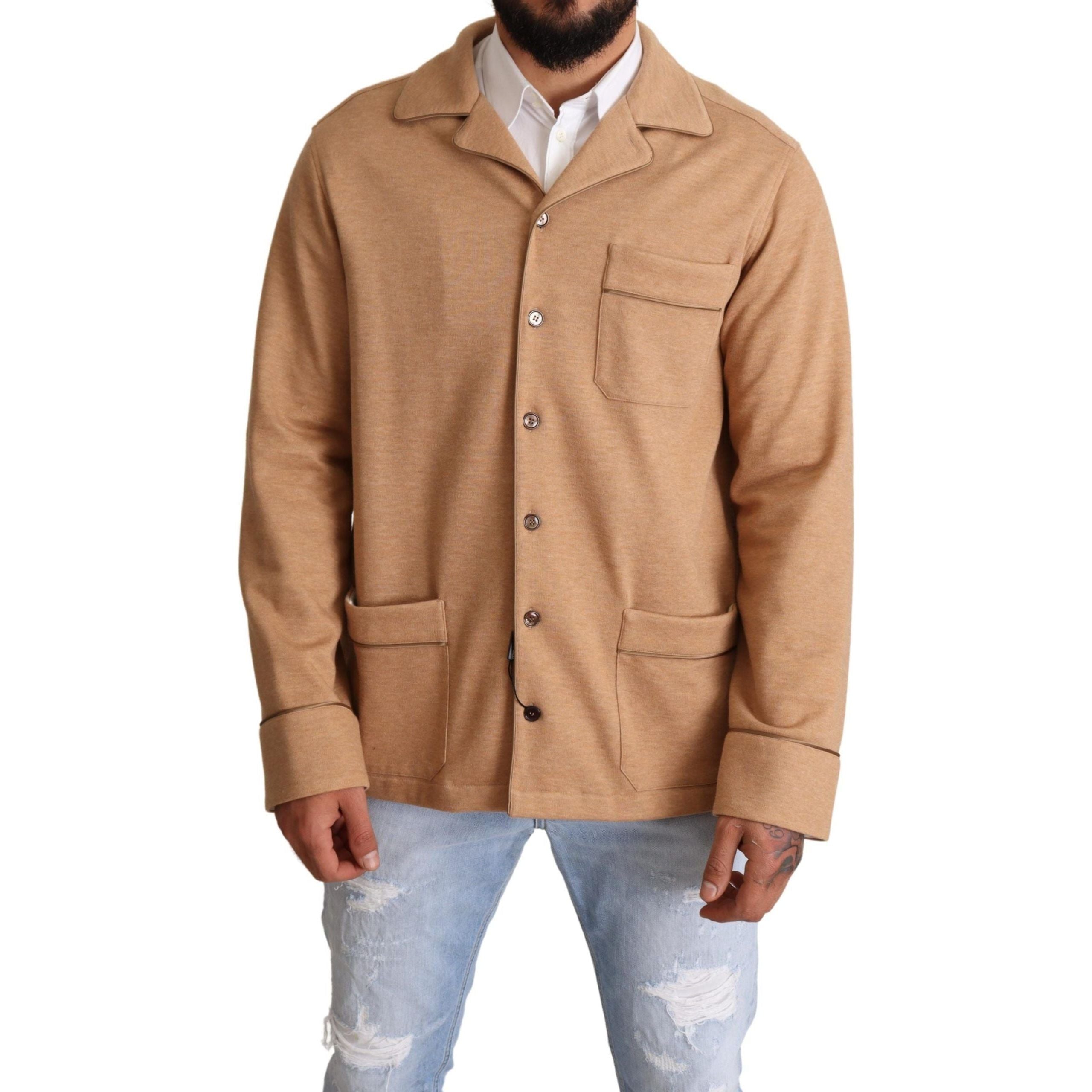 Dolce & Gabbana Light Blue Cotton Jacket for Sophisticated Style
