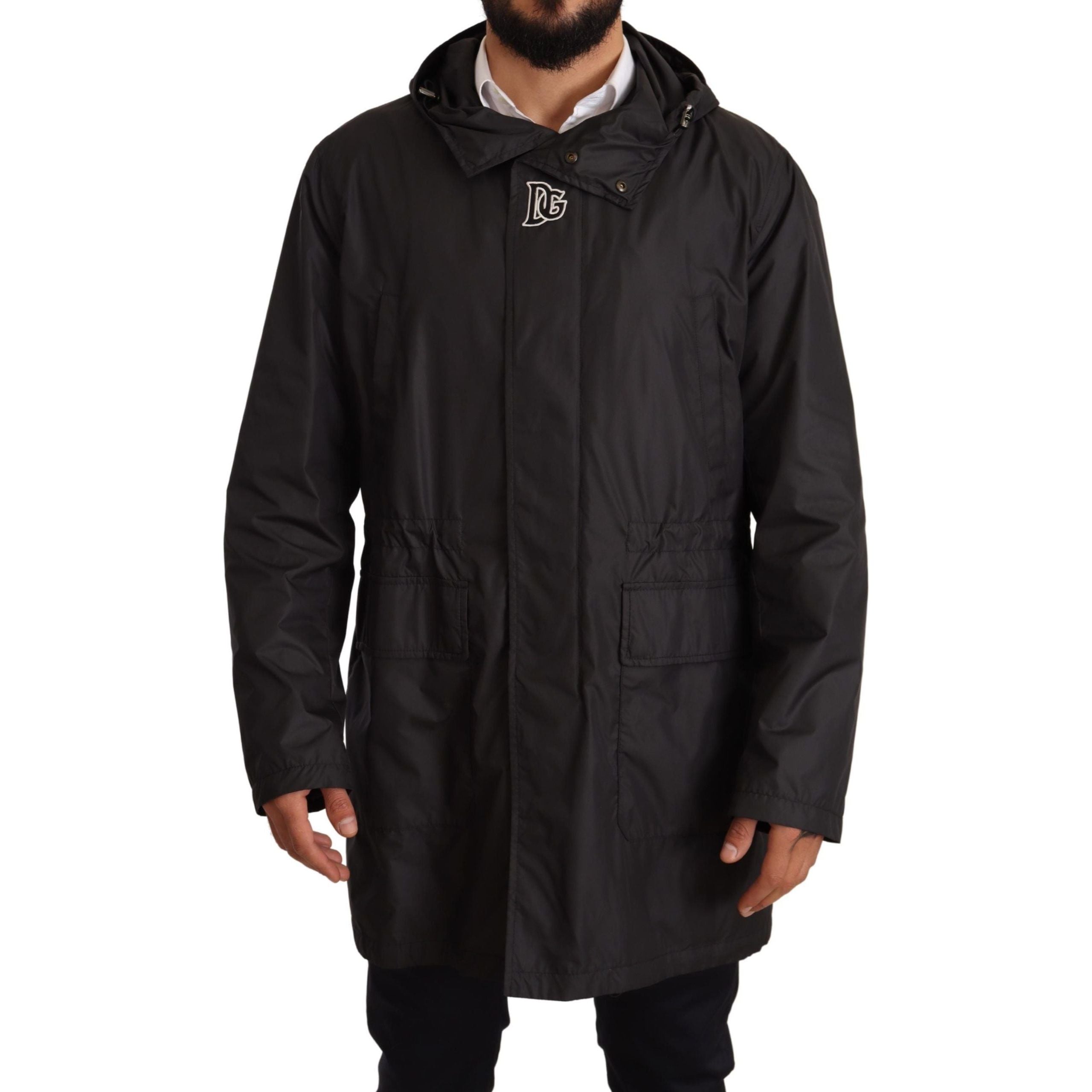 Dolce & Gabbana Black Nylon Hooded Blouson Jacket