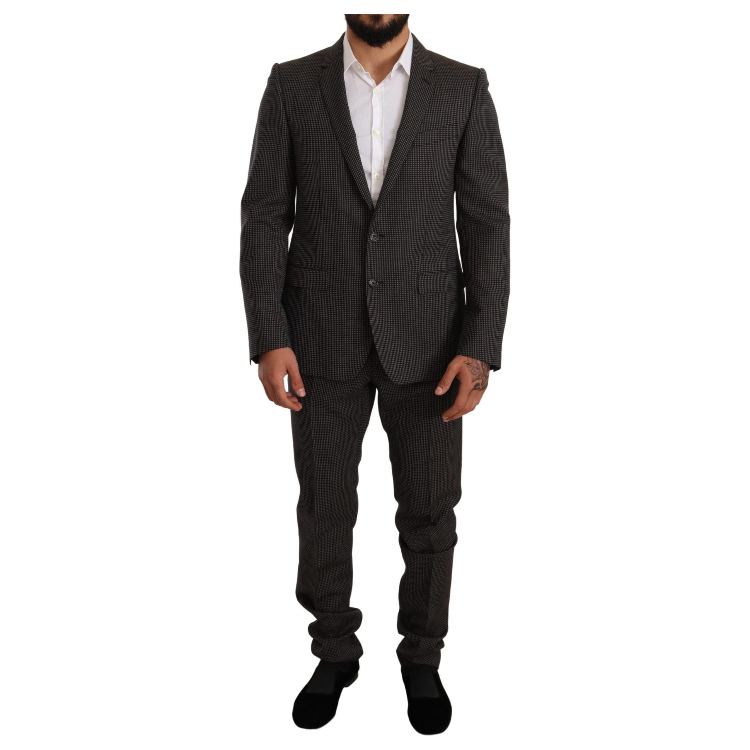 Dolce & Gabbana Gray Woolen Suit Set