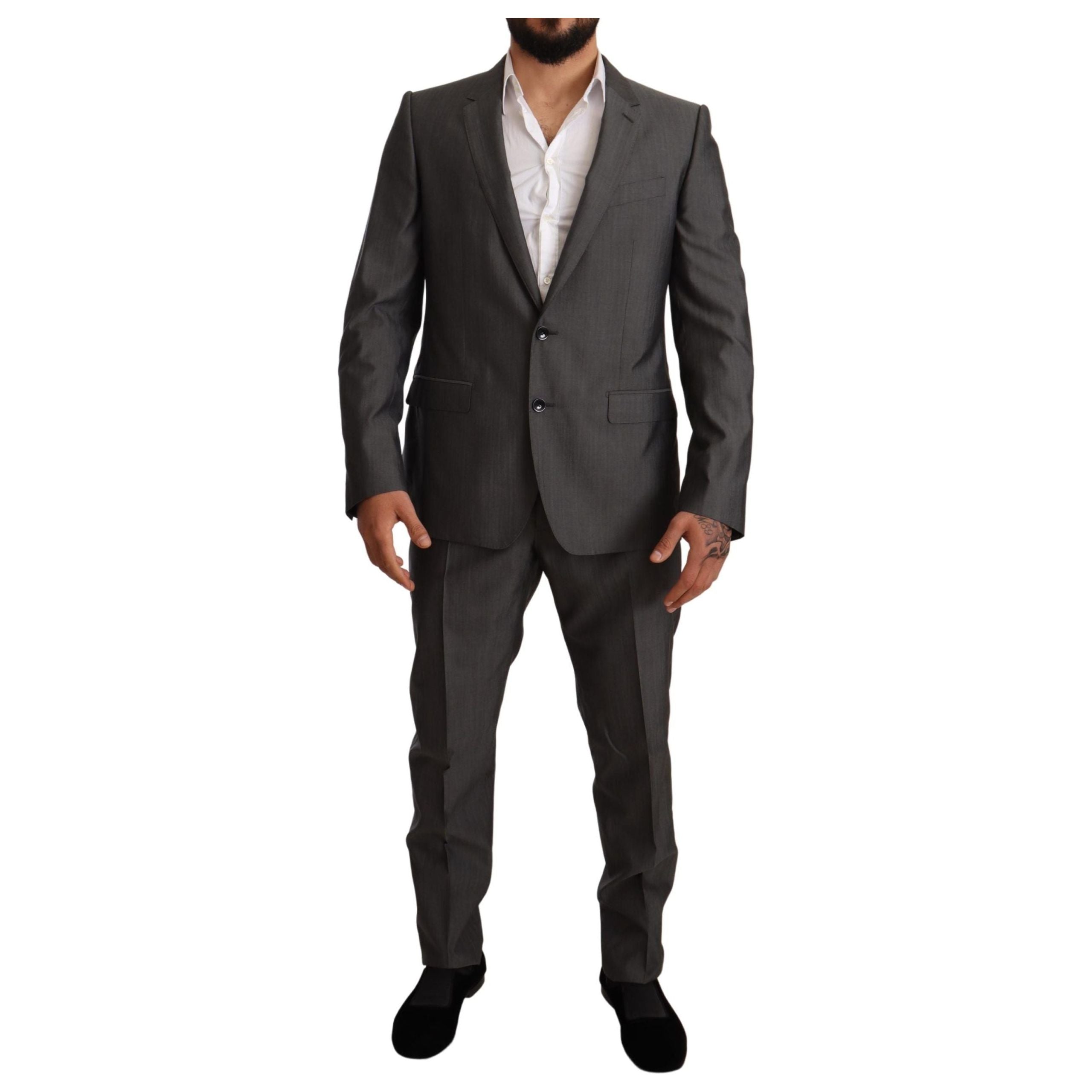 Dolce & Gabbana Navy Wool Silk Suit