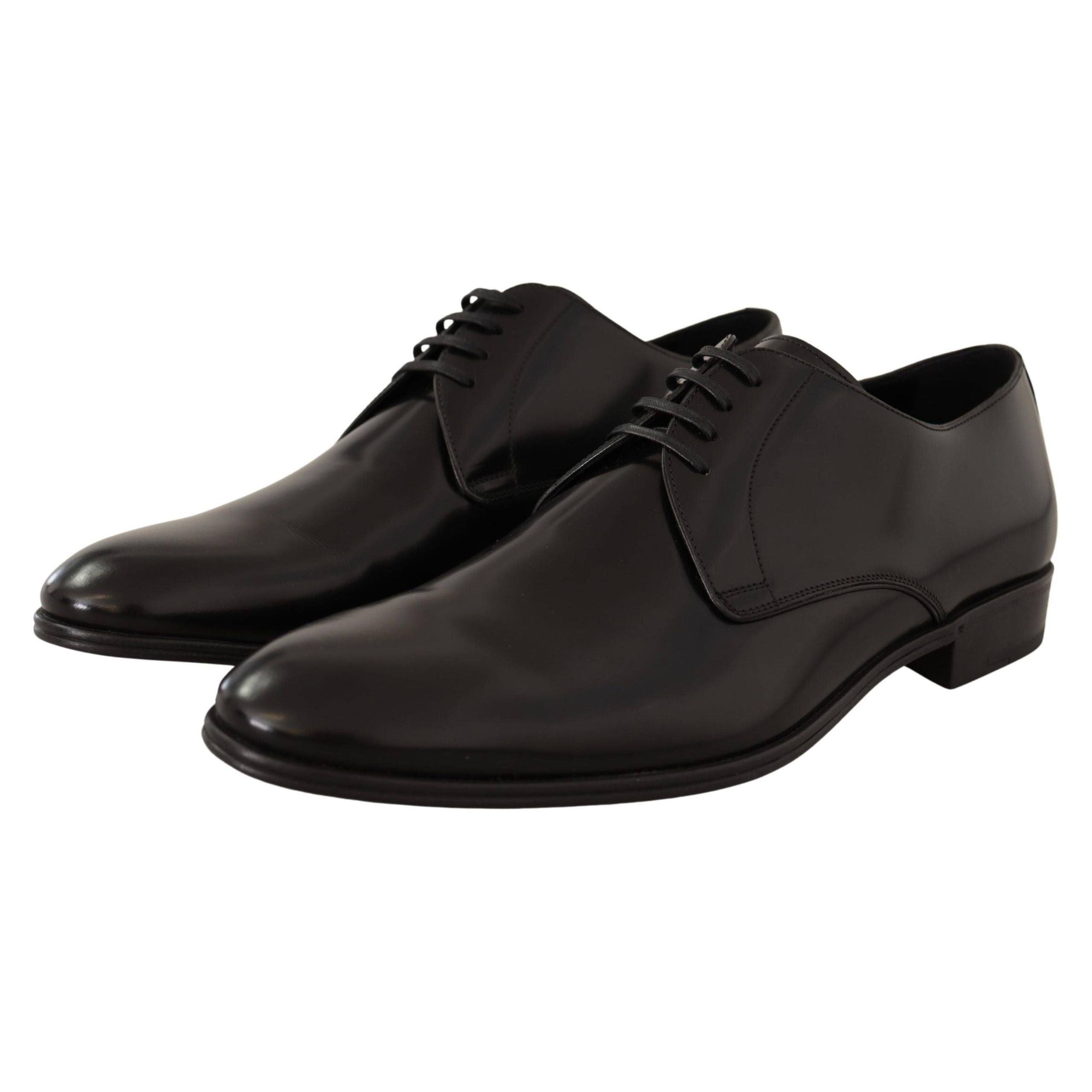 Dolce & Gabbana Black Leather Derby Shoes for Sophistication